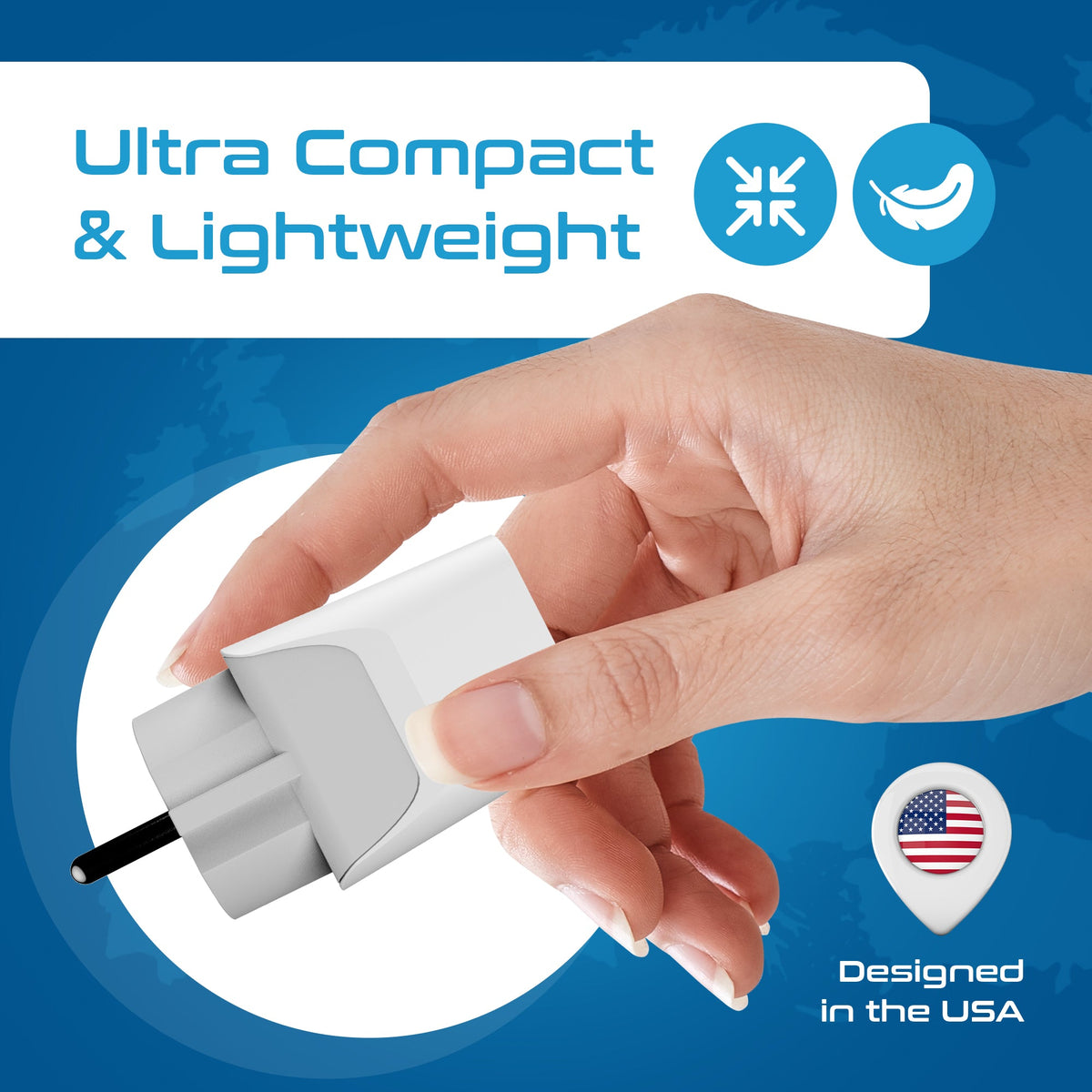 Europe (Schuko) Travel Adapter - Type E/F - USB A + USB C (CTU-9)