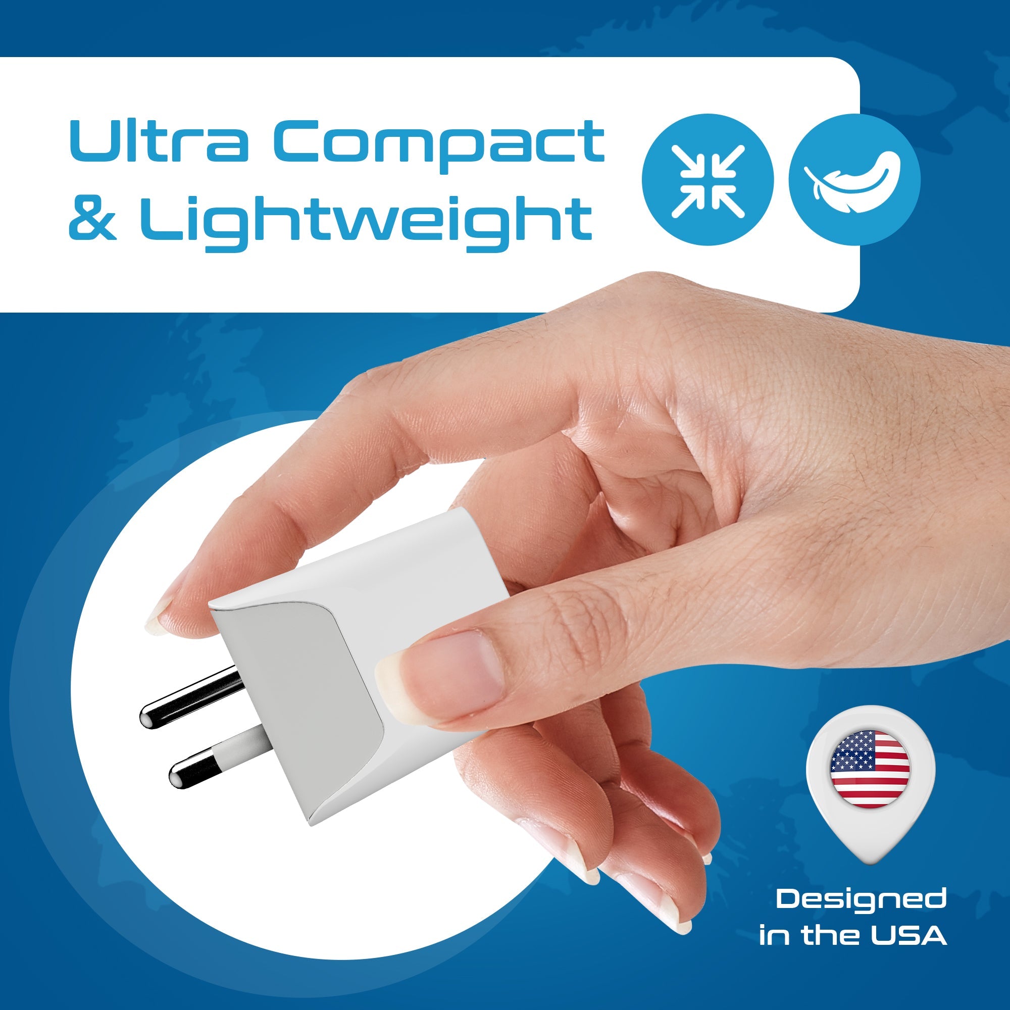Thailand Travel Adapter - Type O - USB-A + USB-C (CTU-18)