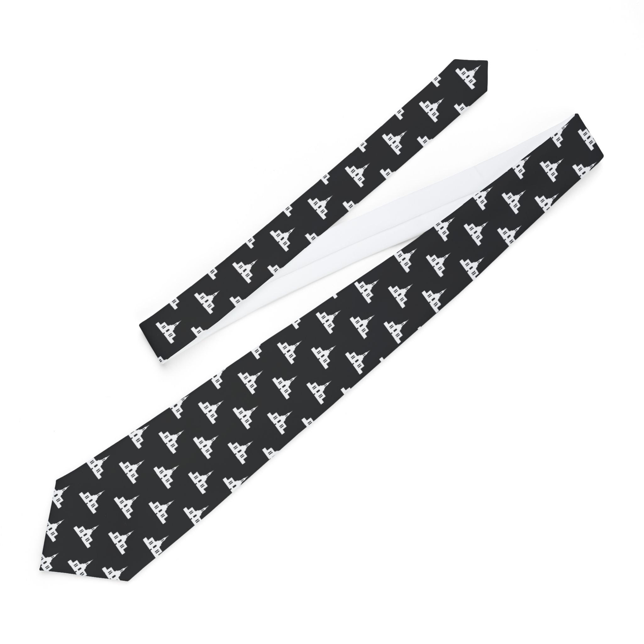 Orem Utah Temple Patterned Neck Tie for Elders (Black)