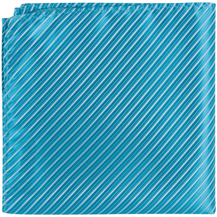 B18 PS - Turquoise Pinstripe - Matching Pocket Square