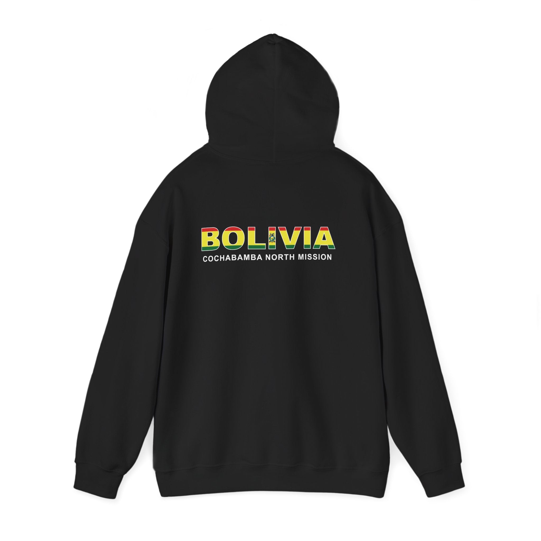 Bolivia Cochabamba North Mission Flag Title Back Hoodie
