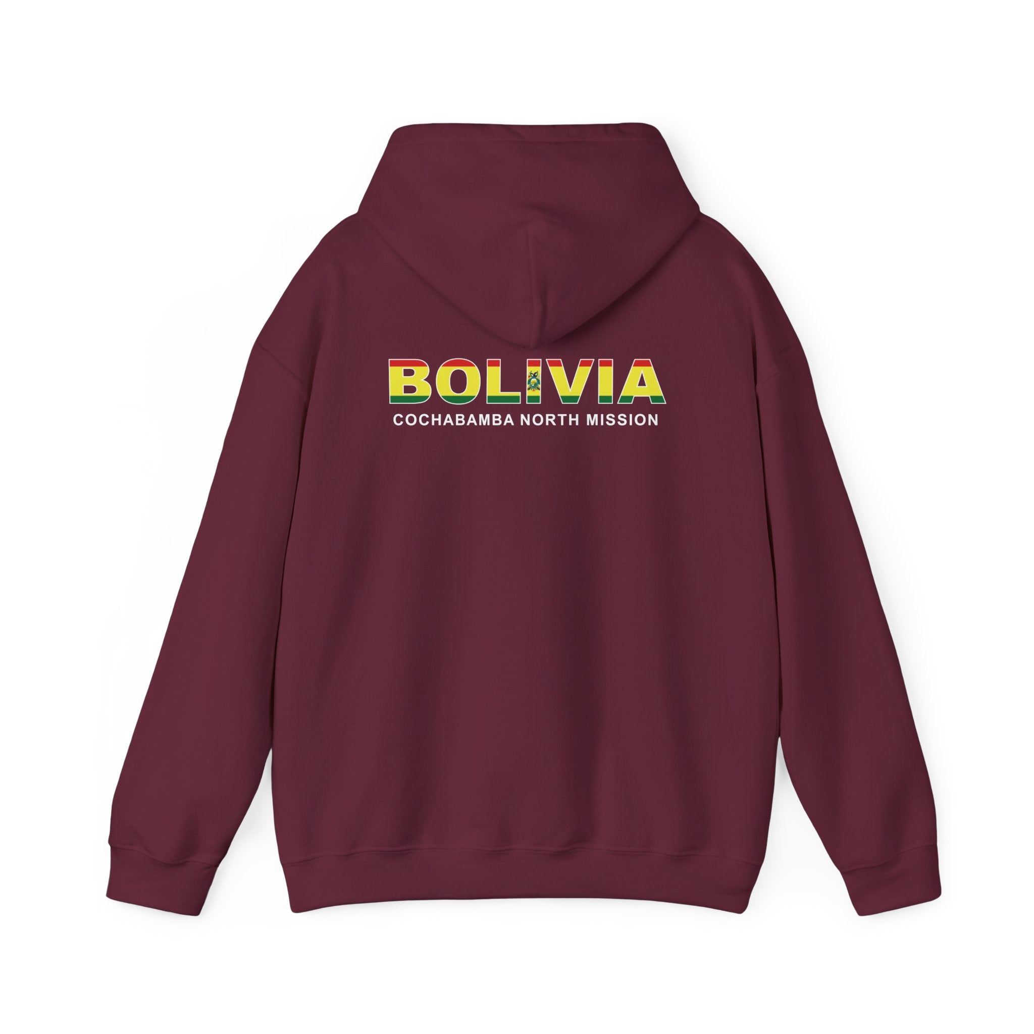 Bolivia Cochabamba North Mission Flag Title Back Hoodie