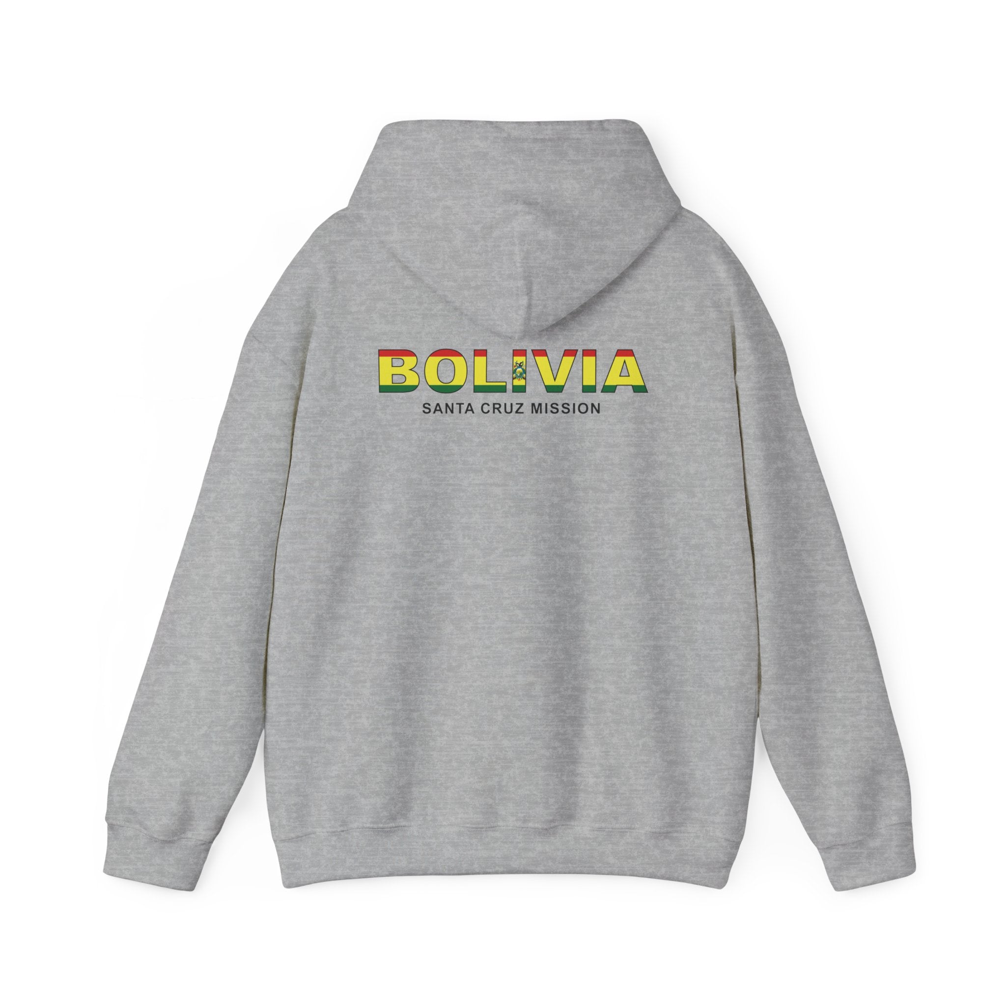 Bolivia Santa Cruz Mission Flag Title Back Hoodie