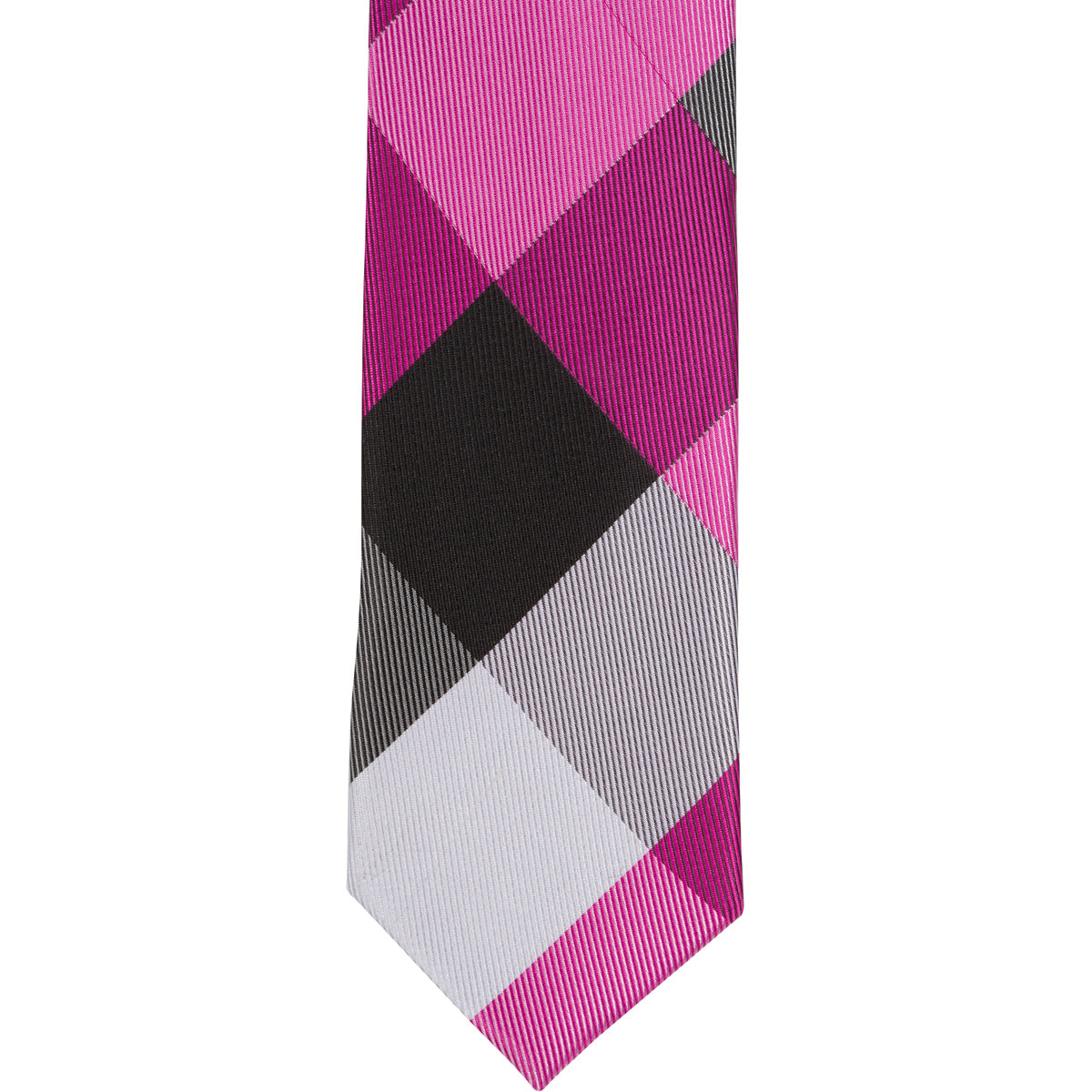 ST6 - Pink/Black/White Diamond Plaid - Skinny Width
