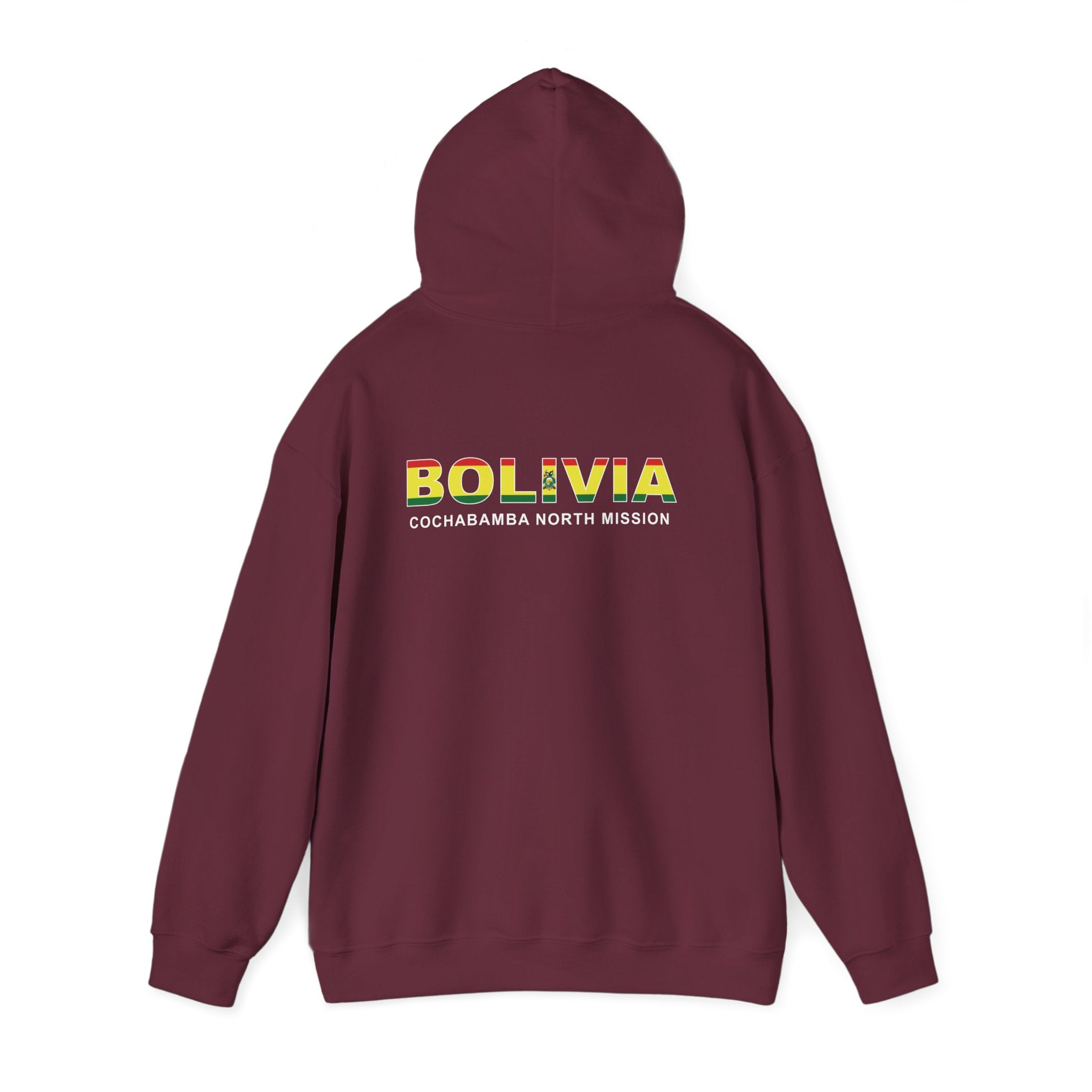 Bolivia Cochabamba North Mission Flag Title Back Hoodie