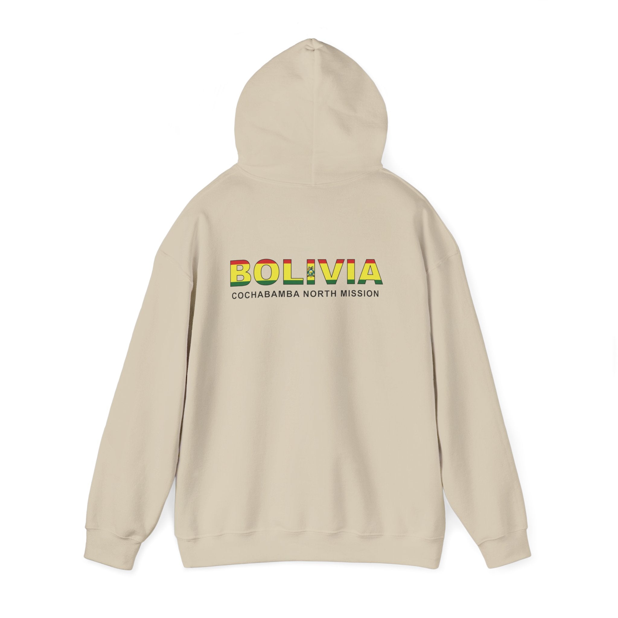 Bolivia Cochabamba North Mission Flag Title Back Hoodie