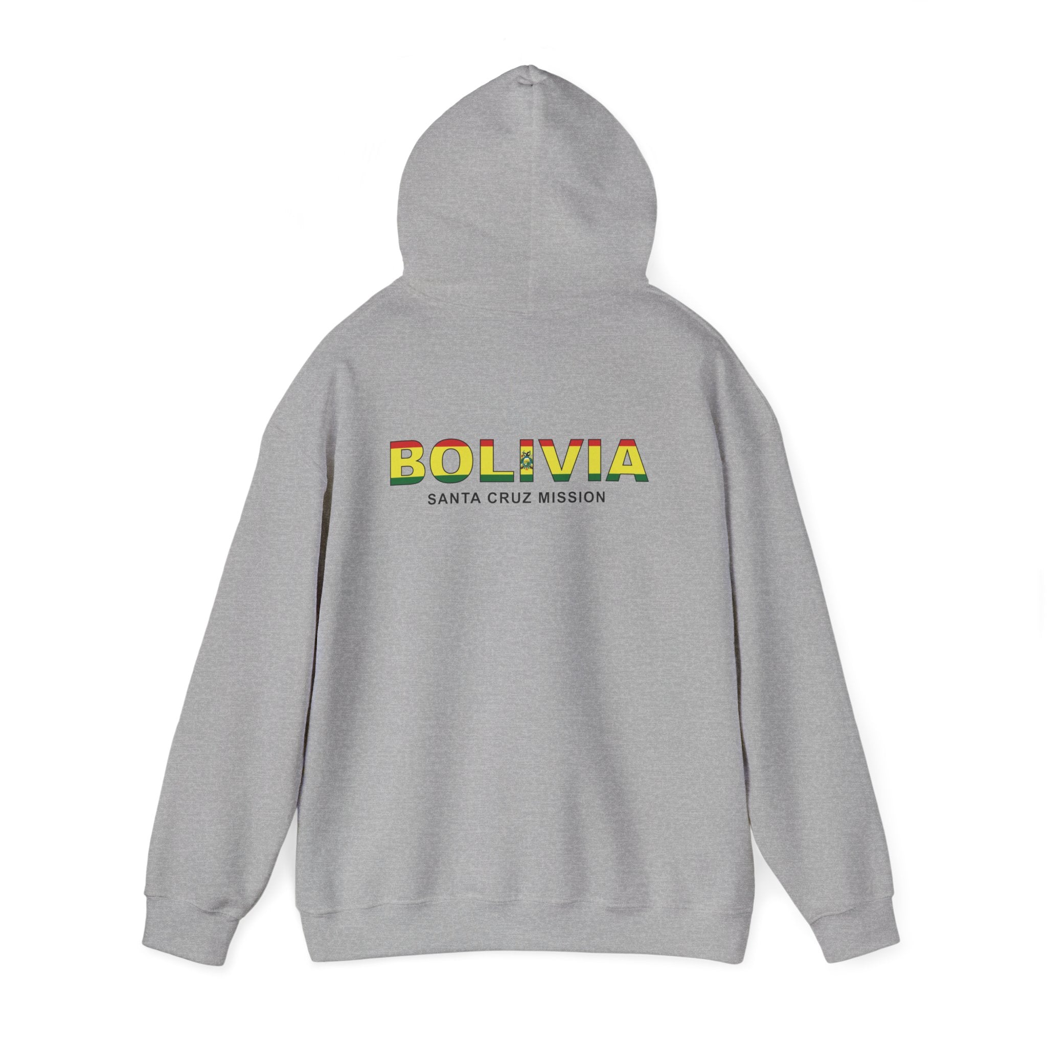 Bolivia Santa Cruz Mission Flag Title Back Hoodie