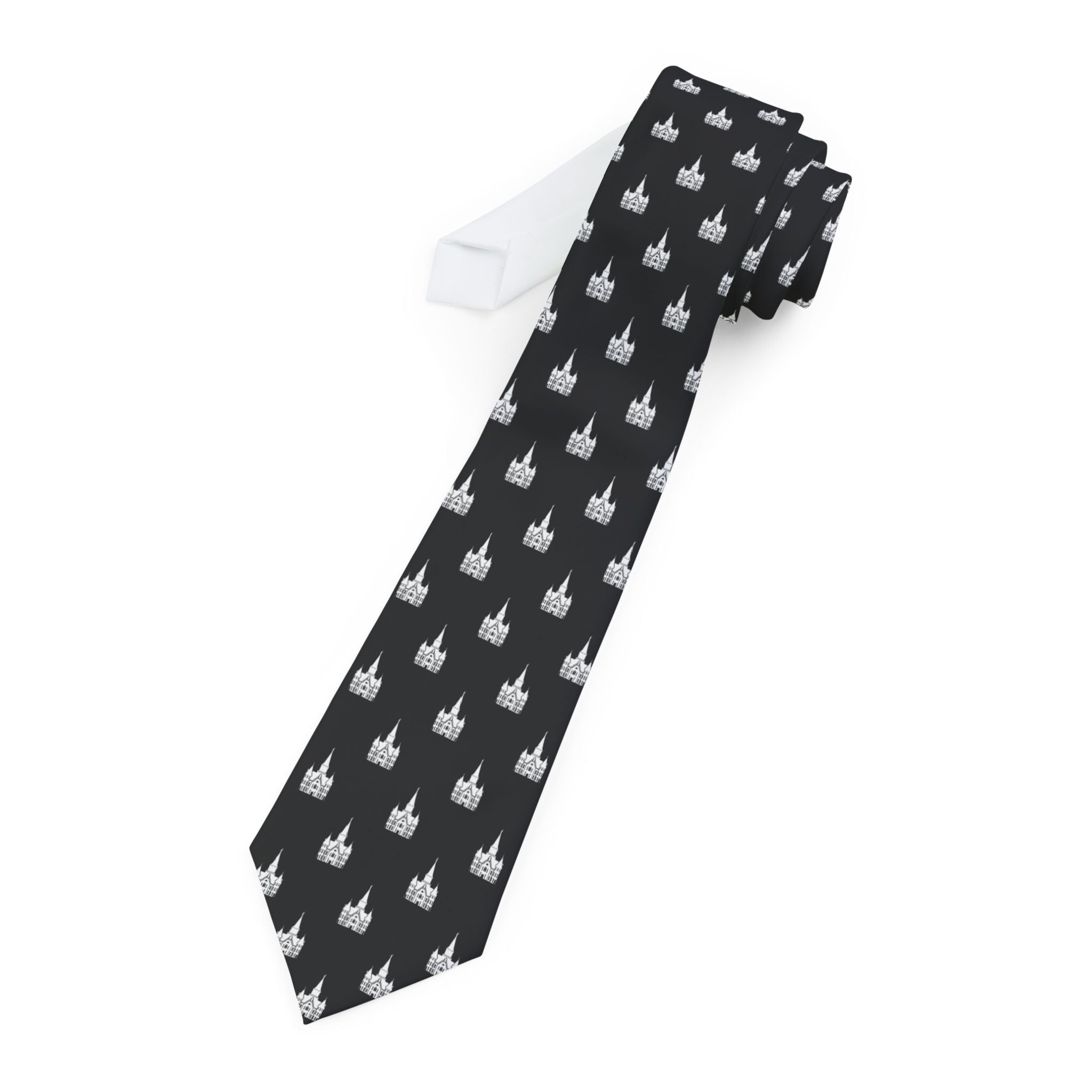 Provo City Center Temple Patterned Neck Tie for Elders (Black)