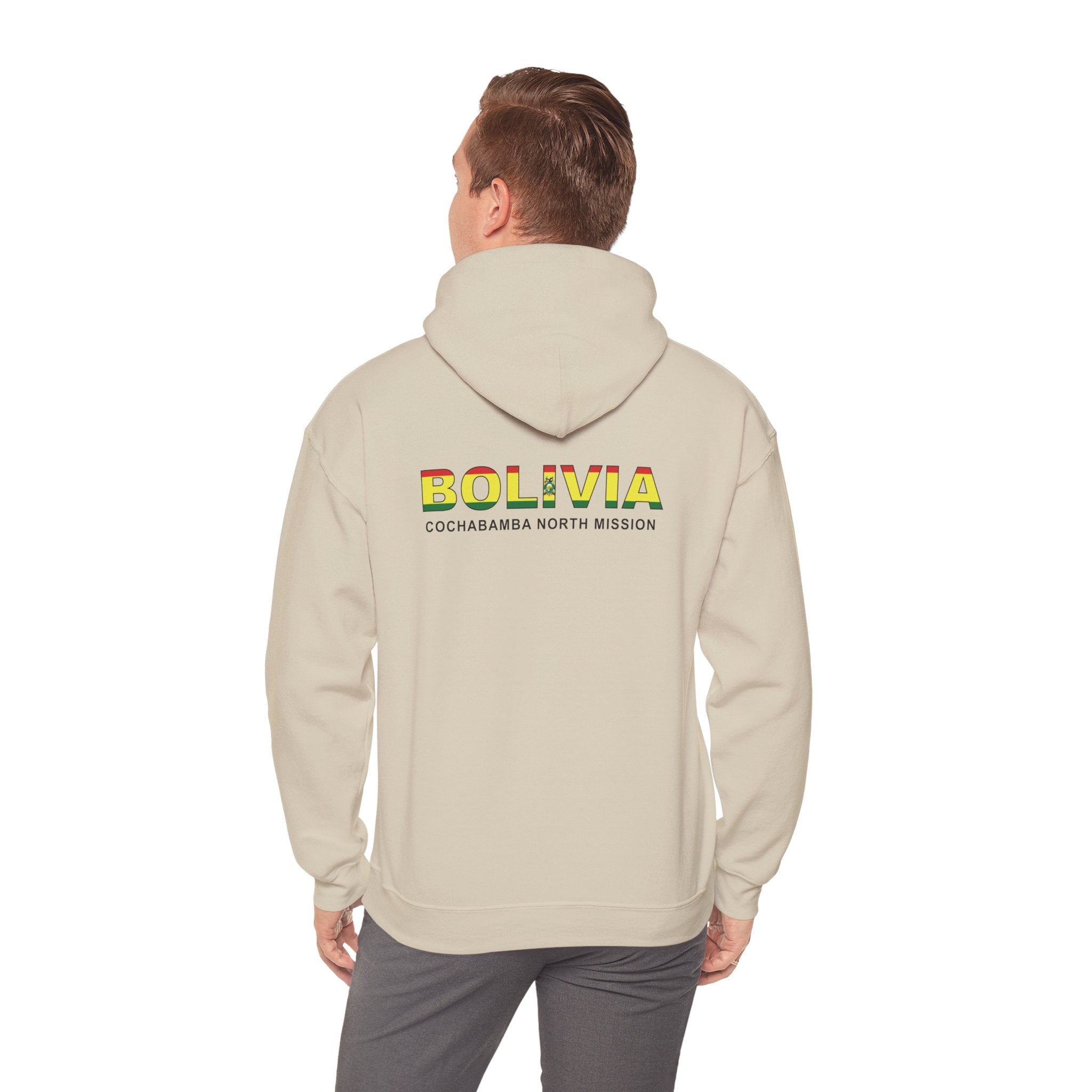 Bolivia Cochabamba North Mission Flag Title Back Hoodie