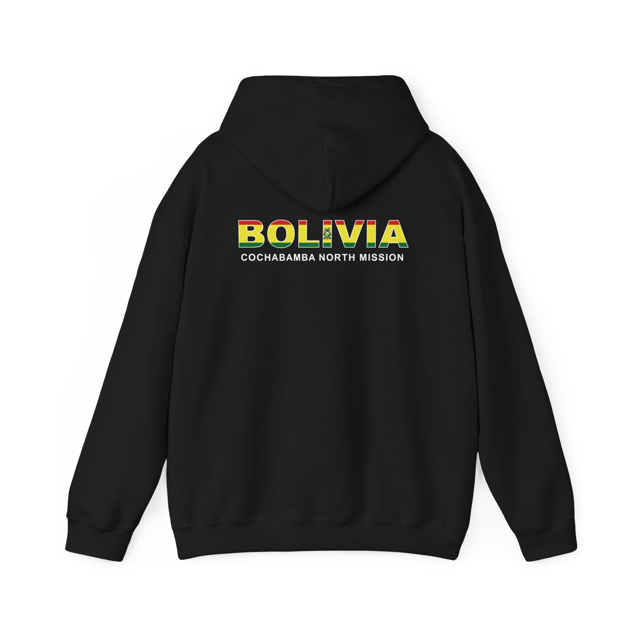 Bolivia Cochabamba North Mission Flag Title Back Hoodie