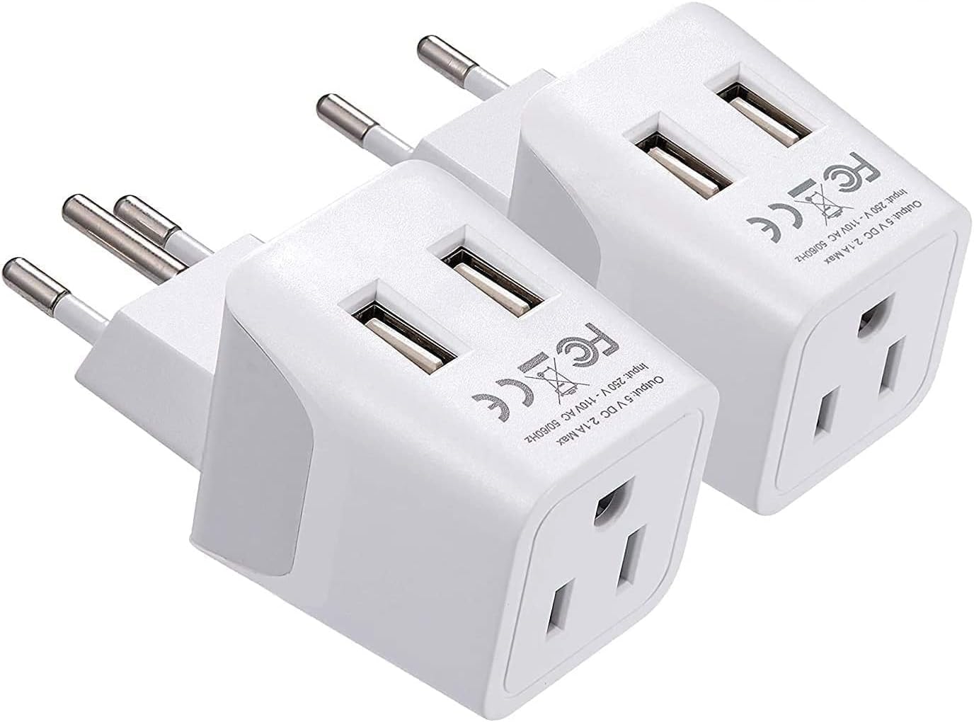 Switzerland Travel Adapter Plug Combo - Type J, C | Dual USB – Swiss Combo (CTU-9C-11A)