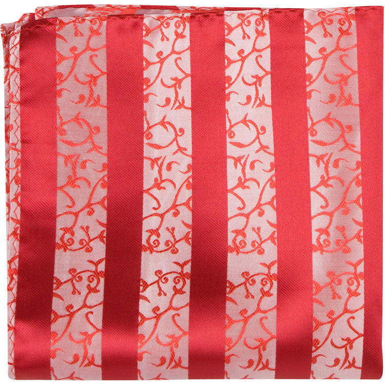 CL53 PS - Red/vine Stripe - Matching Pocket Square