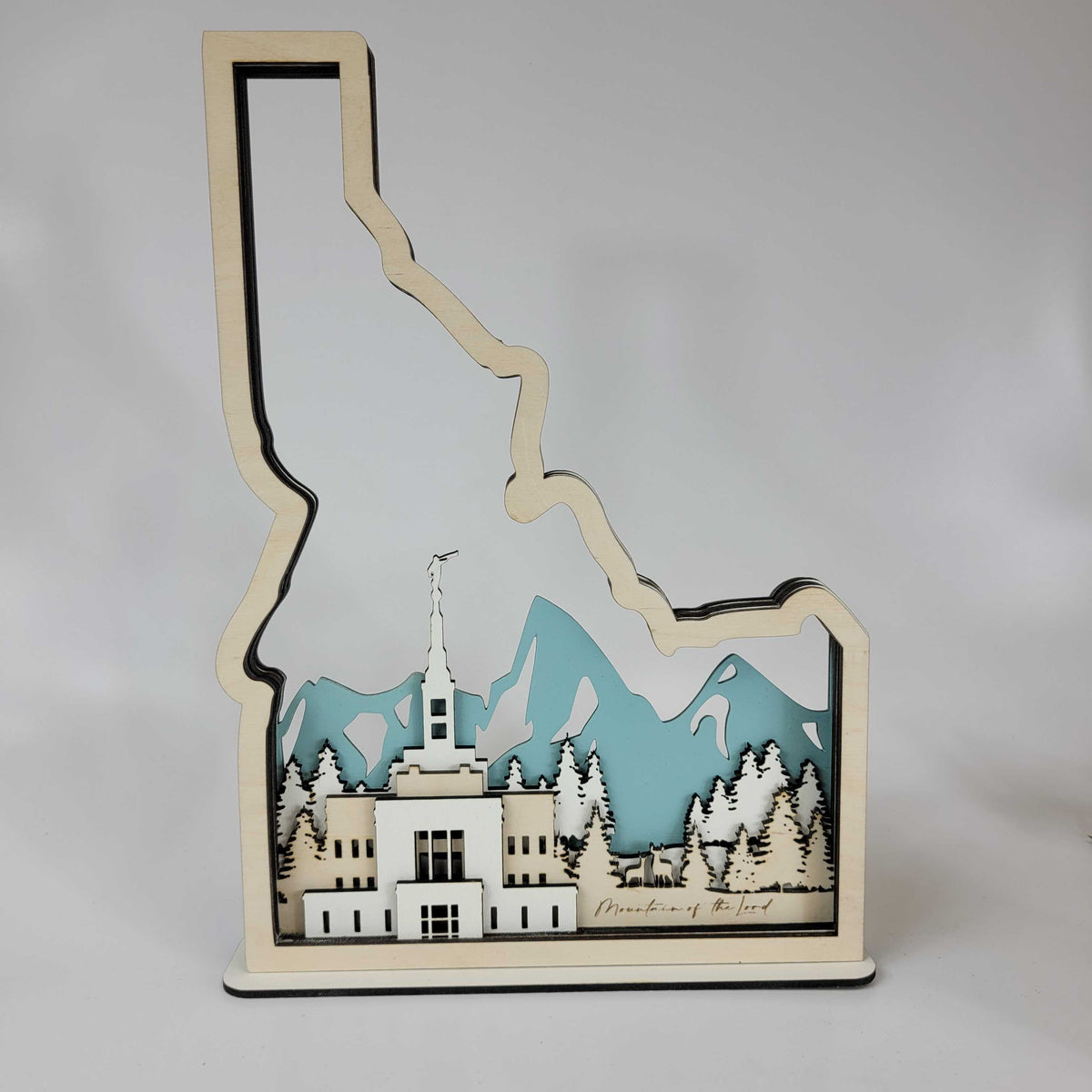 Pocatello Idaho Temple LDS Customized Temple State Sign, Laser cut and fully assembled