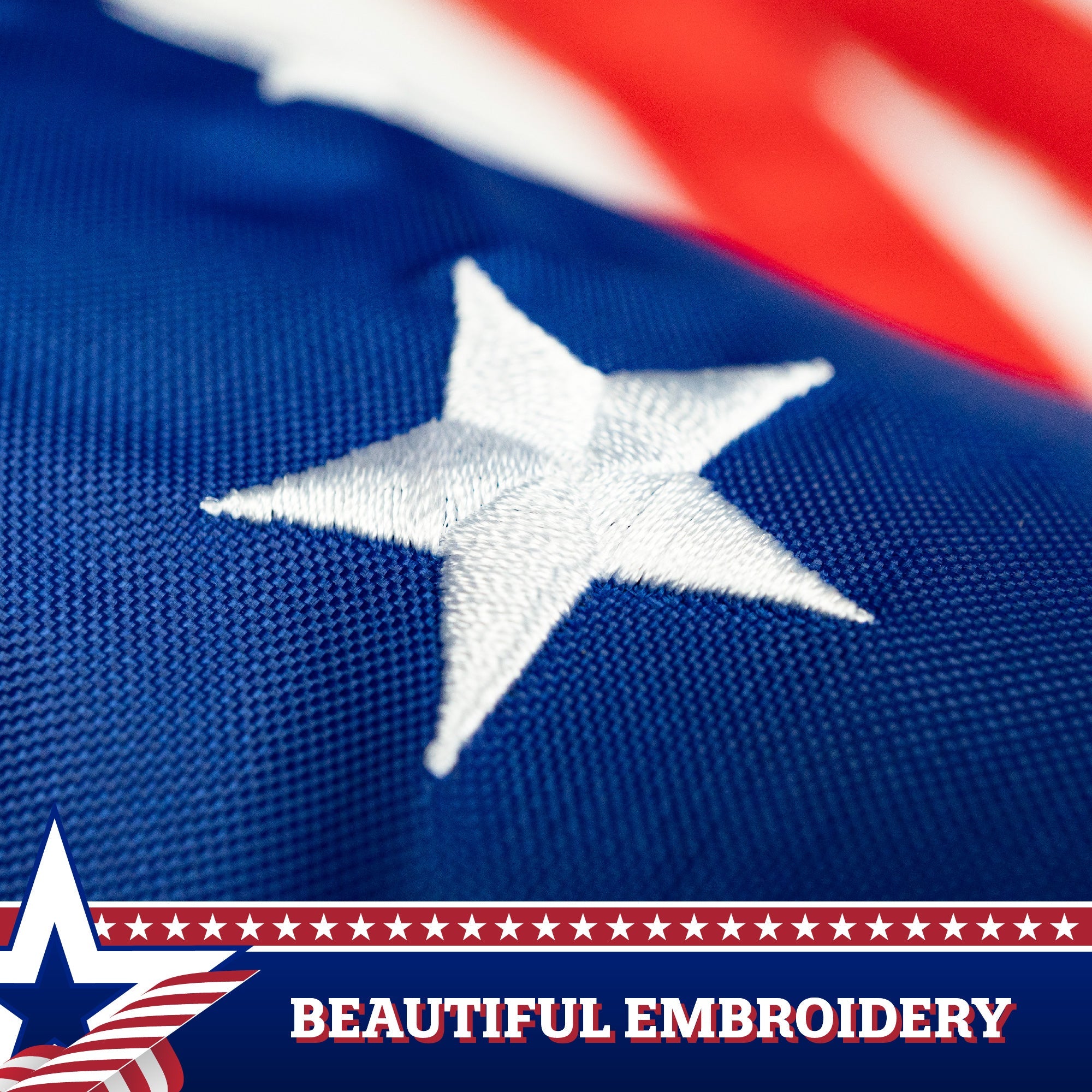 G128 American USA Windsock | 60 Inch | Embroidered 210D Polyester, Patriotic Hanging Decoration