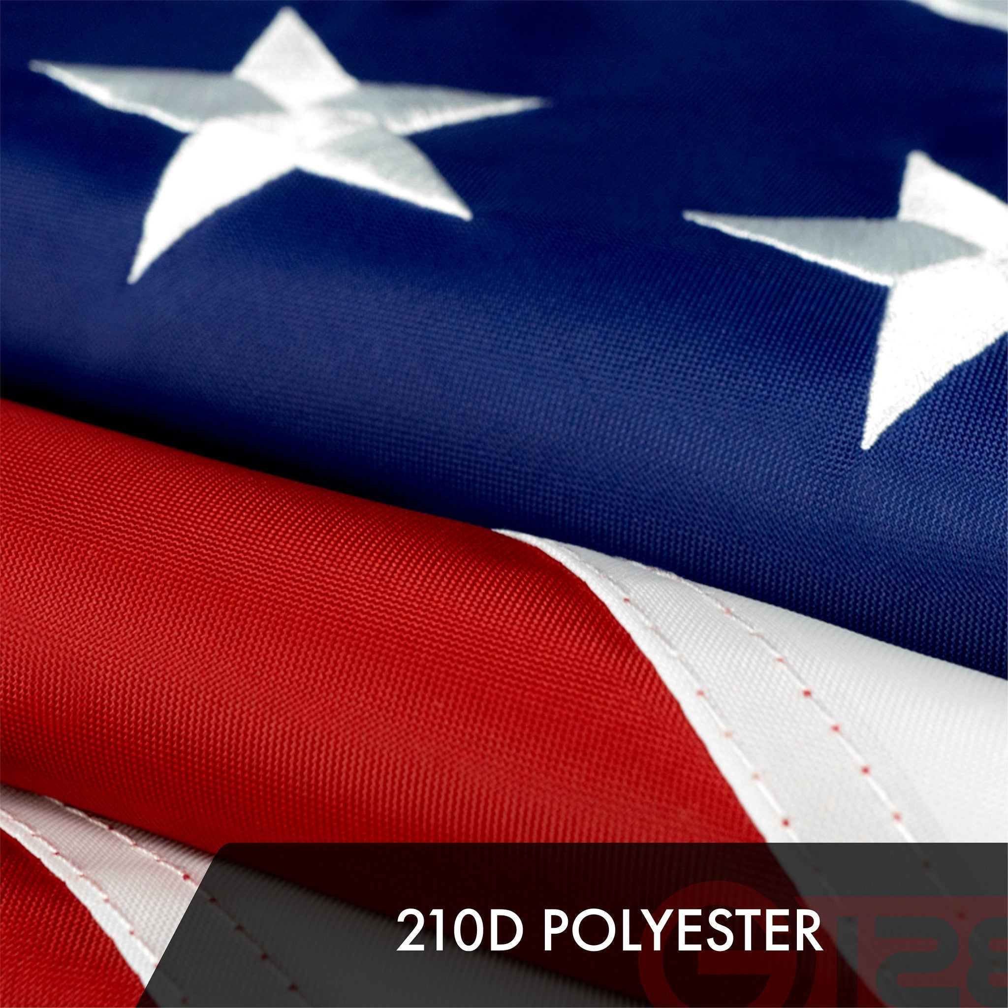 G128 American USA Flag | 20x30 In | ToughWeave Series Embroidered 210D Polyester | Country Flag, Embroidered Stars, Sewn Stripes, Indoor/Outdoor, Vibrant Colors, Brass Grommets