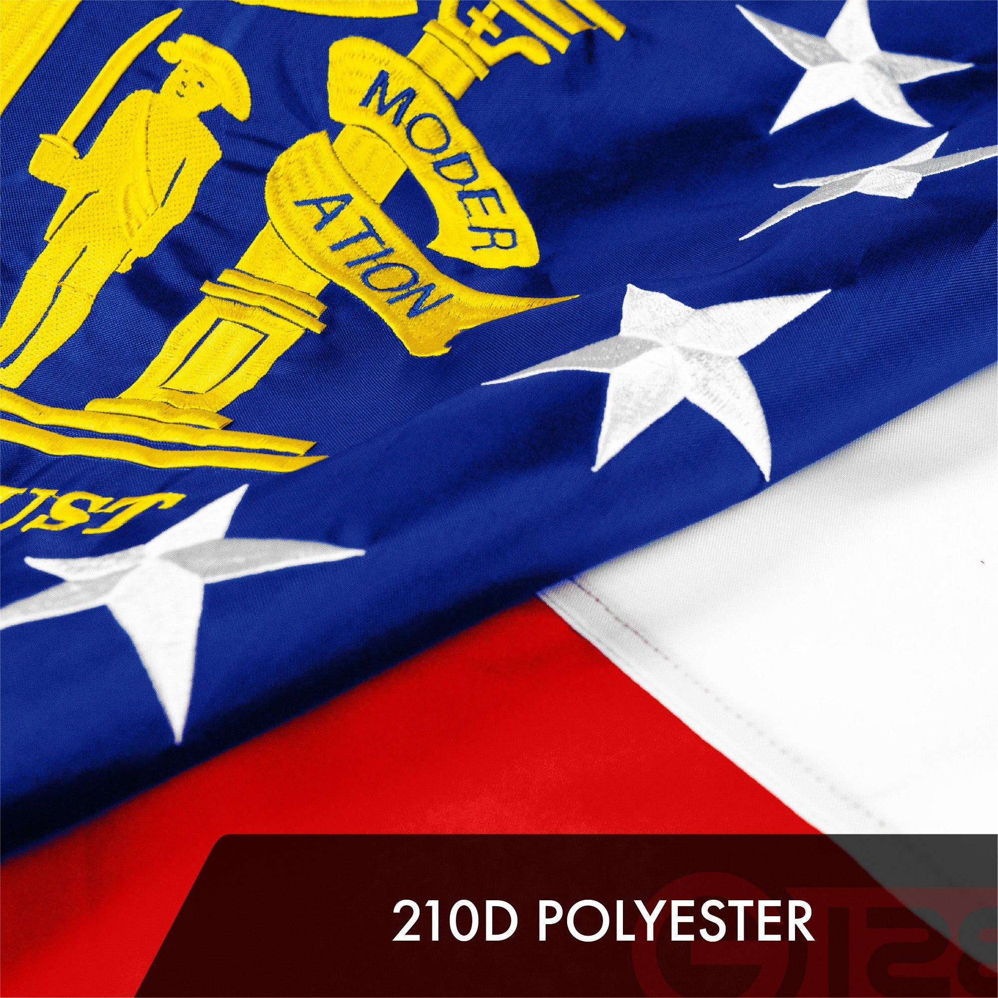 G128 Georgia State Flag | 2x3 Ft | ToughWeave Series Embroidered 300D Polyester | Embroidered Design, Indoor/Outdoor, Brass Grommets