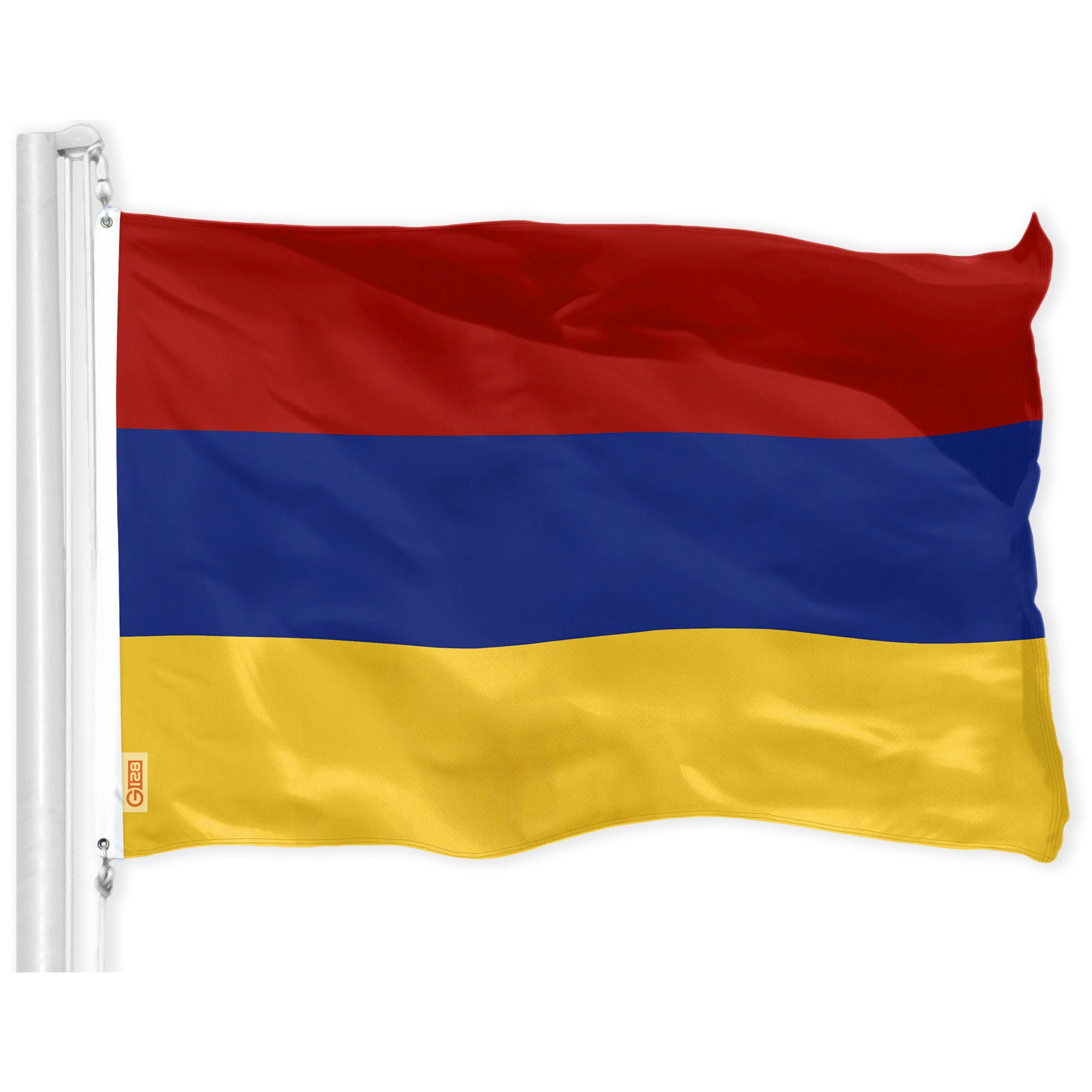 Armenia Armenian Flag 3x5 feet Printed 150D, Indoor/Outdoor, Vibrant Colors, Brass Grommets, Quality Polyester, Much Thicker More Durable Than 100D 75D Polyester