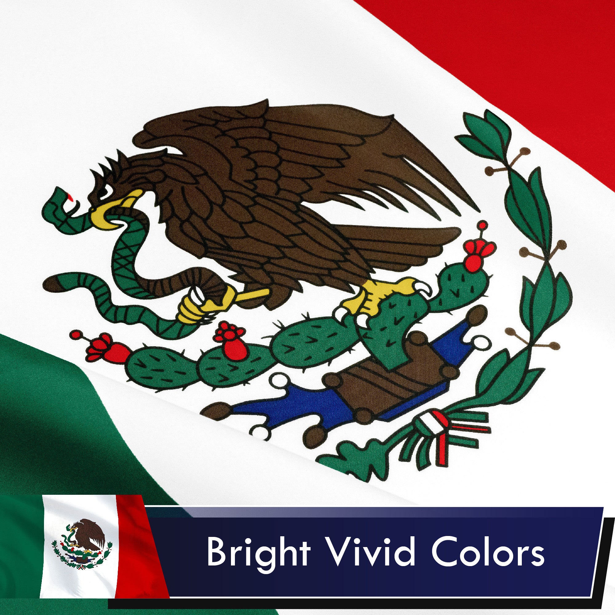 Mexico Mexican Flag 100D Printed Polyester 3x5 Ft Bandera de México