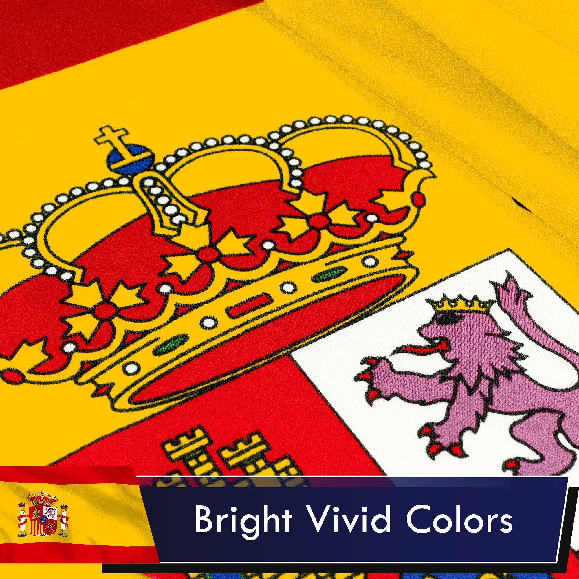 Spain (Spanish) Flag 75D Printed Polyester 3x5 Ft