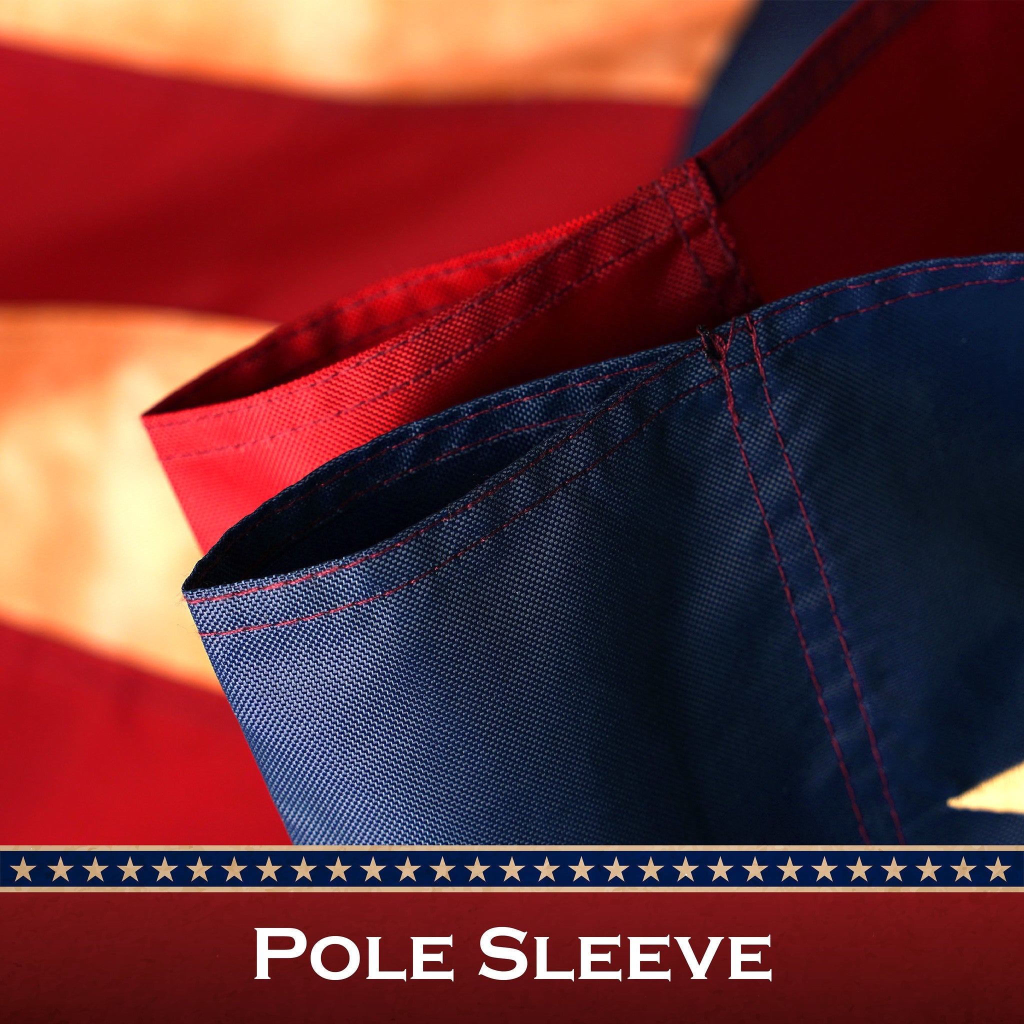 G128 American USA Tea-Stained Flag | 1x1.5 Ft | ToughWeave Pro Series Pole Sleeve Embroidered 420D Polyester | Embroidered Stars