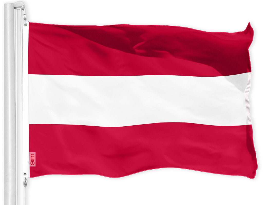 G128 Austria Austrian Flag | 3x5 feet | Printed 150D - Indoor/Outdoor, Vibrant Colors, Brass Grommets, Quality Polyester, Much Thicker More Durable Than 100D 75D Polyester
