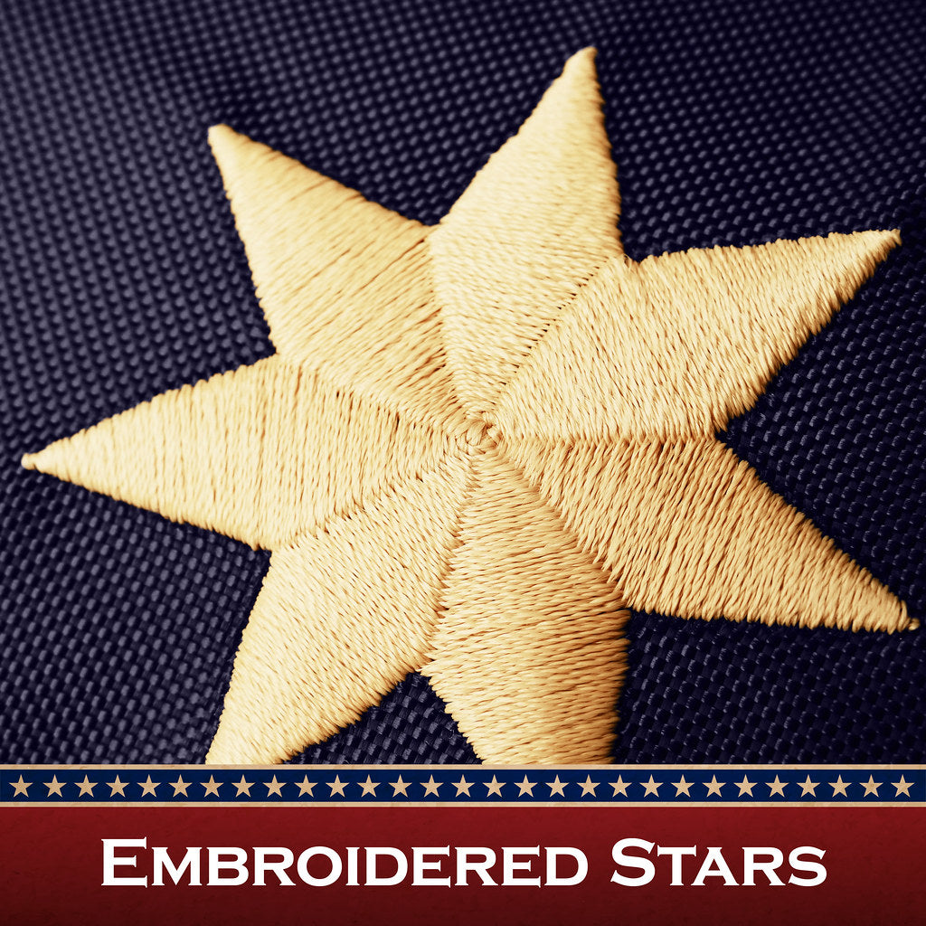 G128 Bennington Tea-Stained Flag | 2x3 Ft | Pole Sleeve Embroidered 420D Polyester - Embroidered Stars, Sewn Stripes, Brass Grommets, Indoor/Outdoor, Vibrant Colors, Quality Polyester