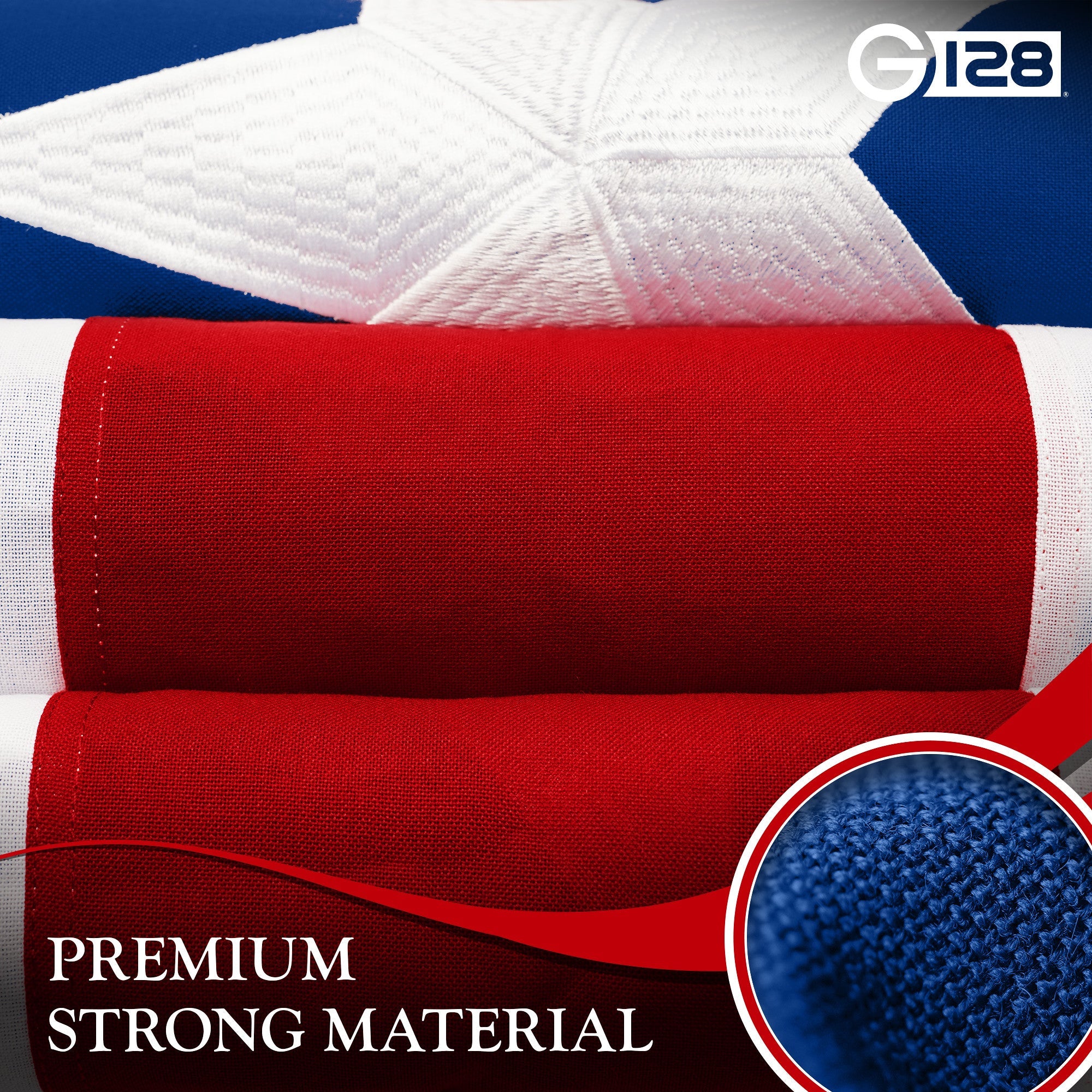G128 Puerto Rico Puerto Rican Flag | 2.5x4 Ft | StormFlyer Series Embroidered 220GSM Spun Polyester | Embroidered Design, Indoor/Outdoor, Brass Grommets, Heavy Duty, All Weather