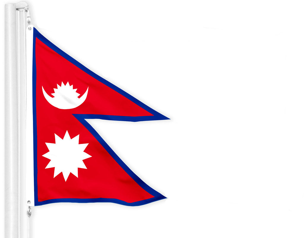 G128 Nepal Nepali Flag | 3x5 Ft | Printed 150D Polyester - Indoor/Outdoor, Vibrant Colors, Brass Grommets, Quality Polyester, Much Thicker More Durable Than 100D 75D Polyester