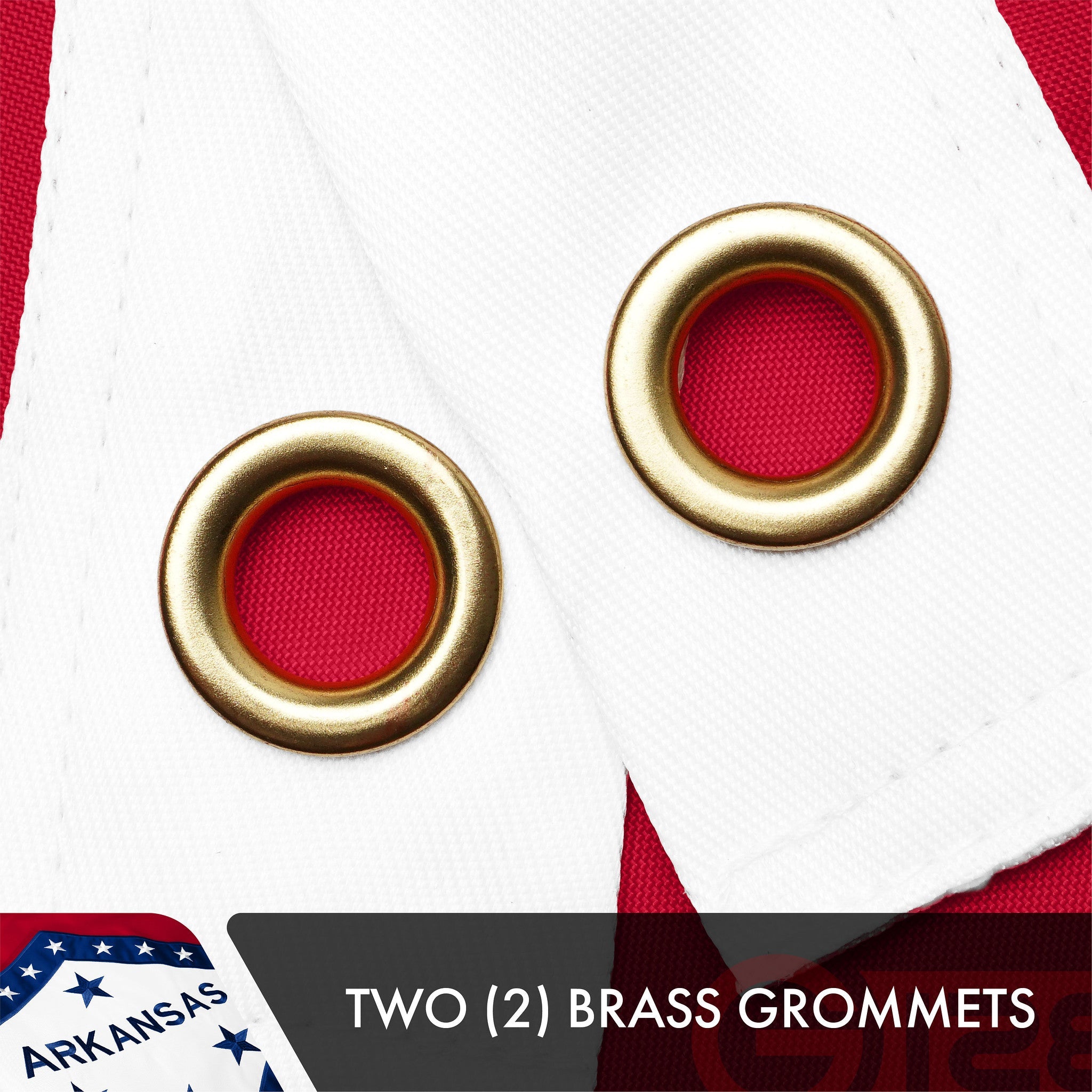 Arkansas State Flag | 3x5 Ft | Double ToughWeave Series Double Sided Embroidered 210D Polyester | Embroidered Design, Indoor/Outdoor, Brass Grommets, Heavy Duty, 2-ply