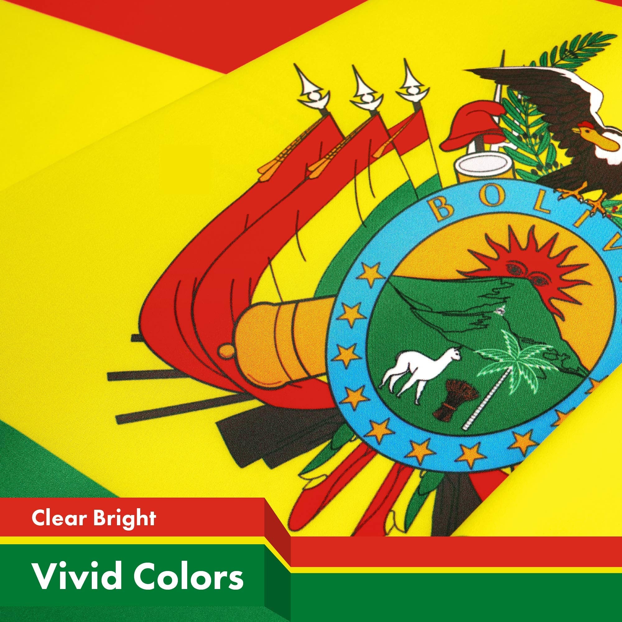 Bolivia Flag | 3x5 Ft | LiteWeave Pro Series Printed 300D Polyester | Country Flag, Indoor/Outdoor, Vibrant Colors, Brass Grommets, Thicker and More Durable Than 100D 75D Polyester