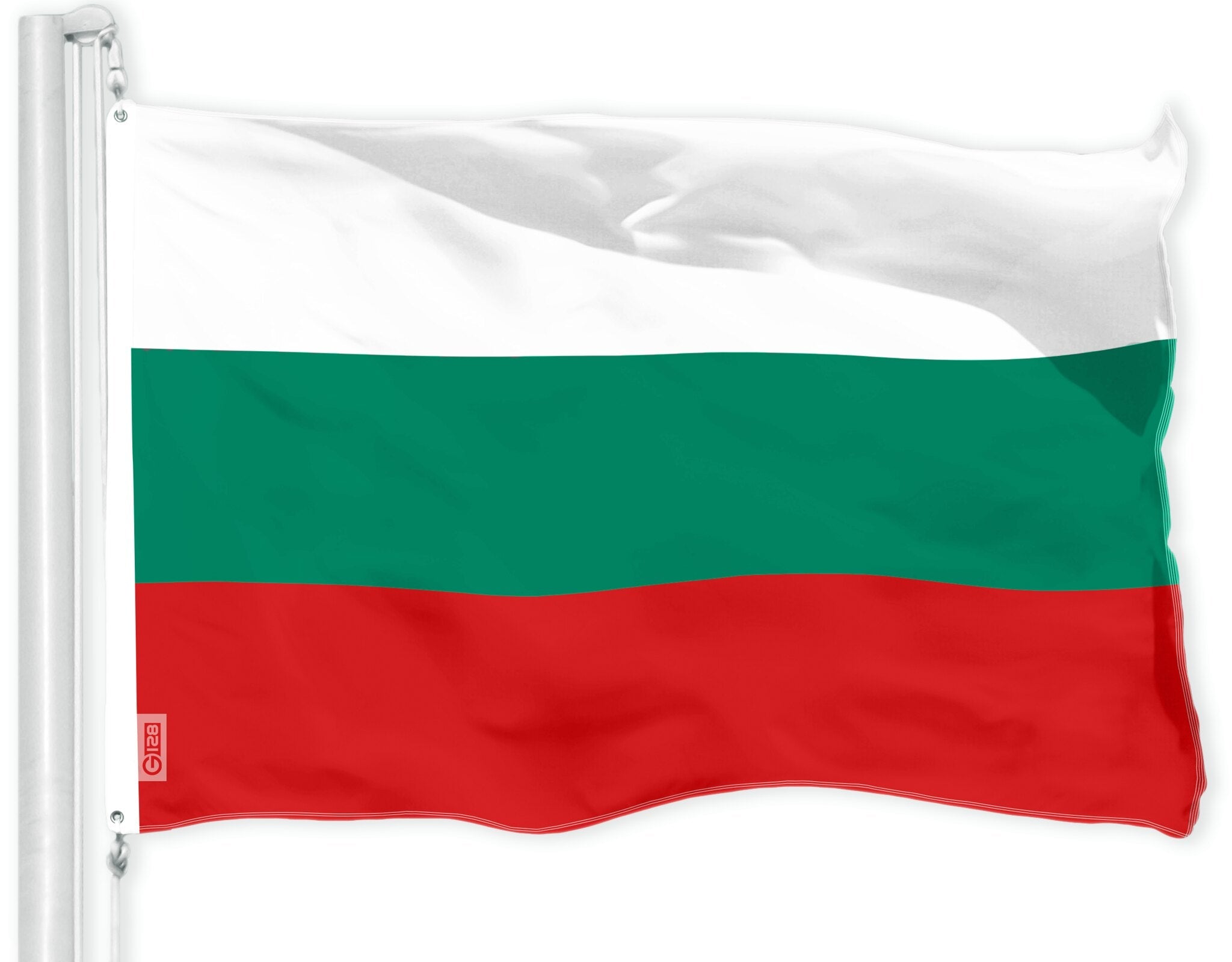 G128 Bulgaria Flag | 3x5 Ft | LiteWeave Pro Series Printed 150D Polyester | Country Flag, Indoor/Outdoor, Vibrant Colors, Brass Grommets, Thicker and More Durable Than 100D 75D Polyester