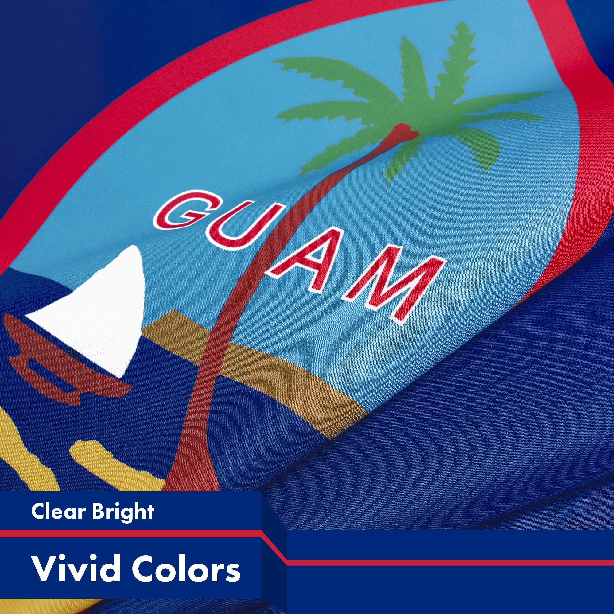G128 Guam Guamanian Flag | 3x5 Ft | LiteWeave Pro Series Printed 300D Polyester | Indoor/Outdoor, Vibrant Colors, Brass Grommets, Thicker and More Durable Than 100D 75D Polyester