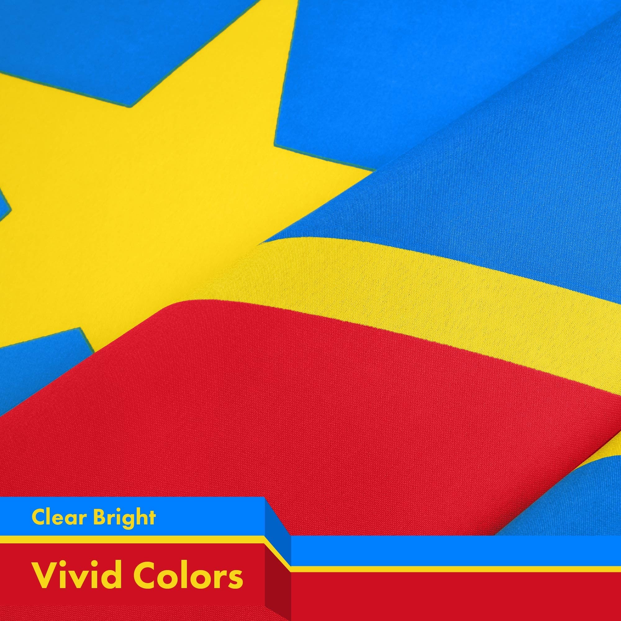 G128 Democratic Republic of the Congo Flag | 3x5 Ft | LiteWeave Pro Series Printed 150D Poly | Country Flag, Indoor/Outdoor, Vibrant Colors, Brass Grommets, Thicker and More Durable Than 100D 75D Poly