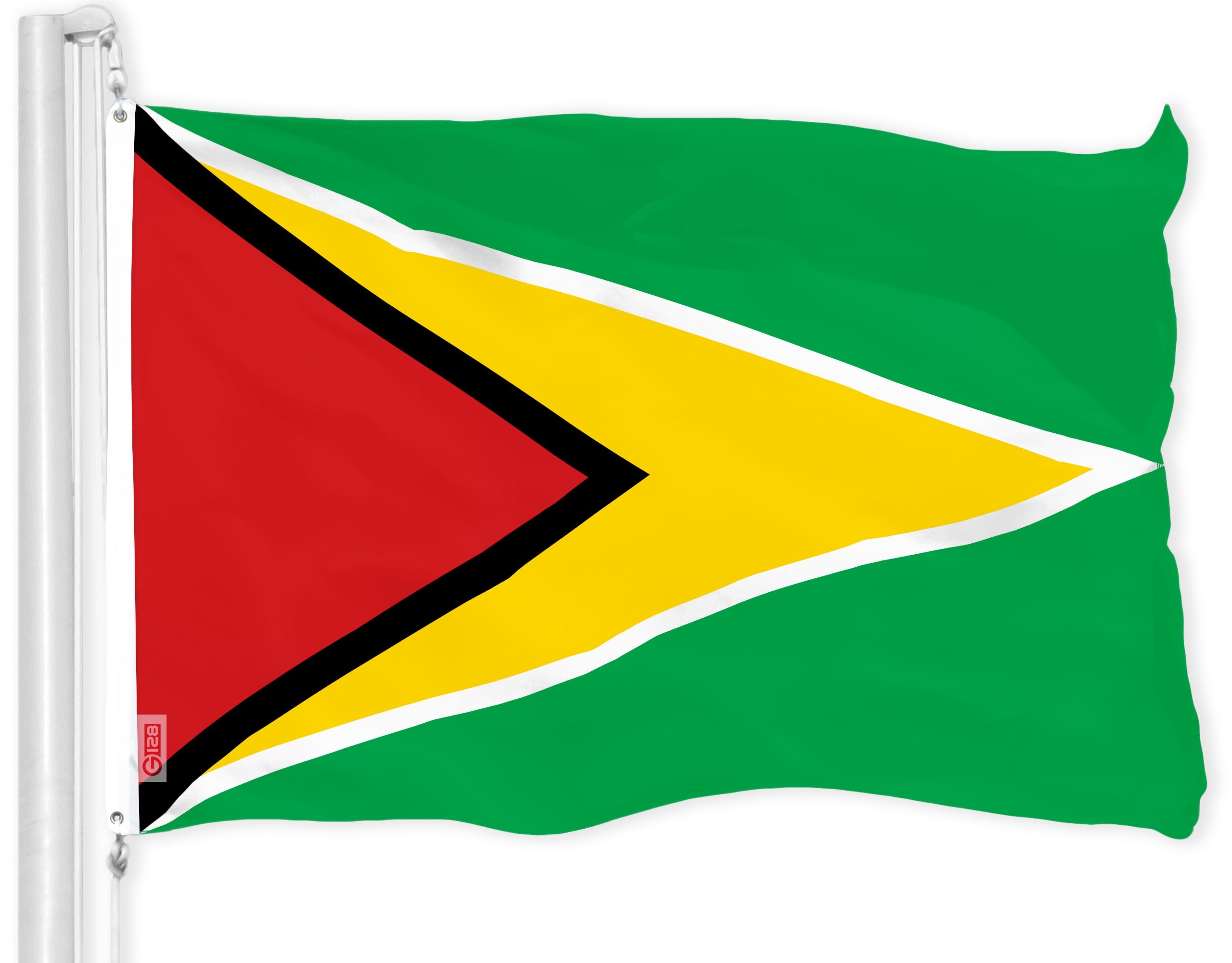 G128 Guyana Guyanese Flag | 3x5 Ft | LiteWeave Pro Series Printed 150D Polyester | Country Flag, Indoor/Outdoor, Vibrant Colors, Brass Grommets, Thicker and More Durable Than 100D 75D Polyester