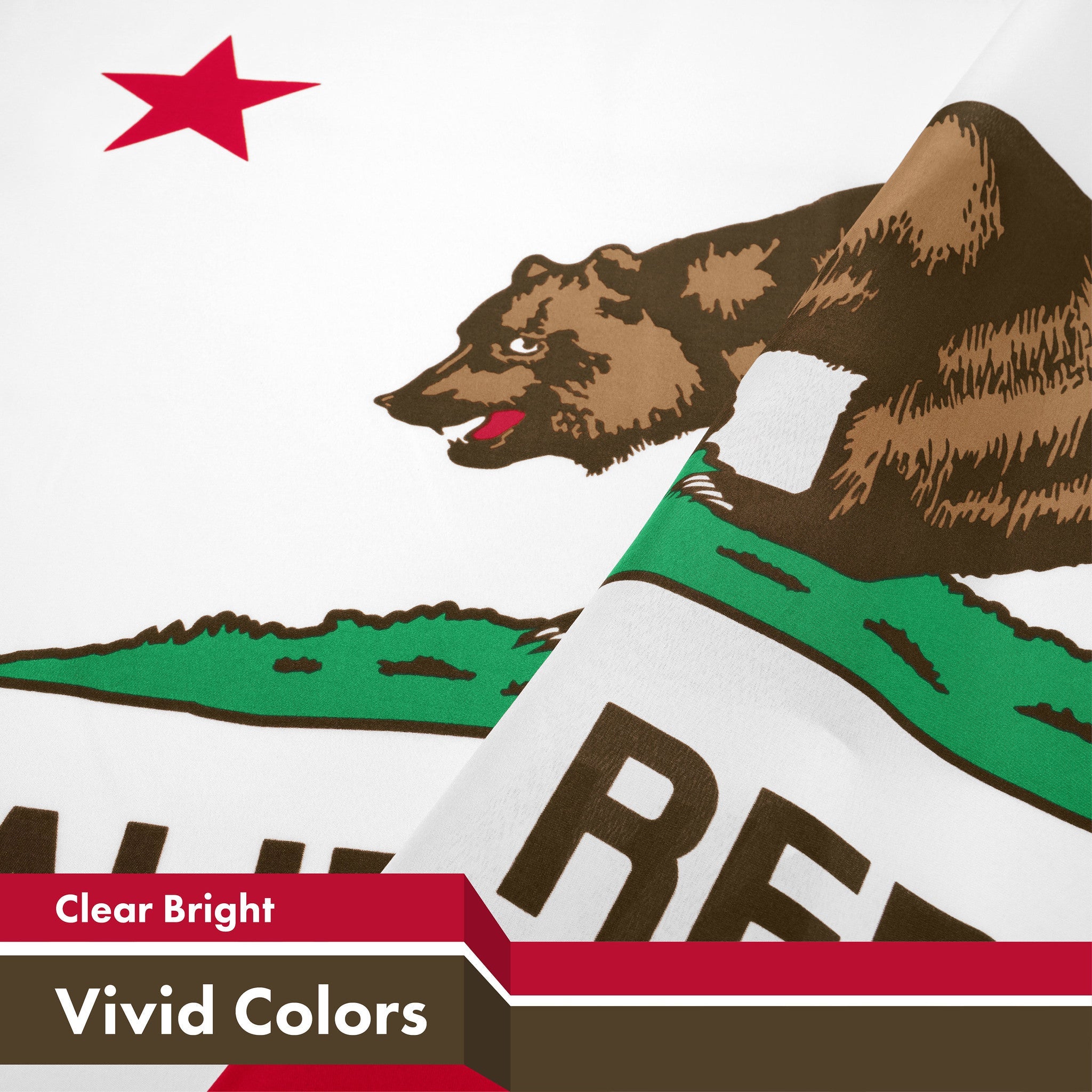 G128 California State Flag | 3x5 Ft | LiteWeave Pro Series Printed 150D Polyester, 4 Corner Brass Grommets | Vibrant Colors, Perfect For Balcony, More Durable Than 100D 75D Polyester