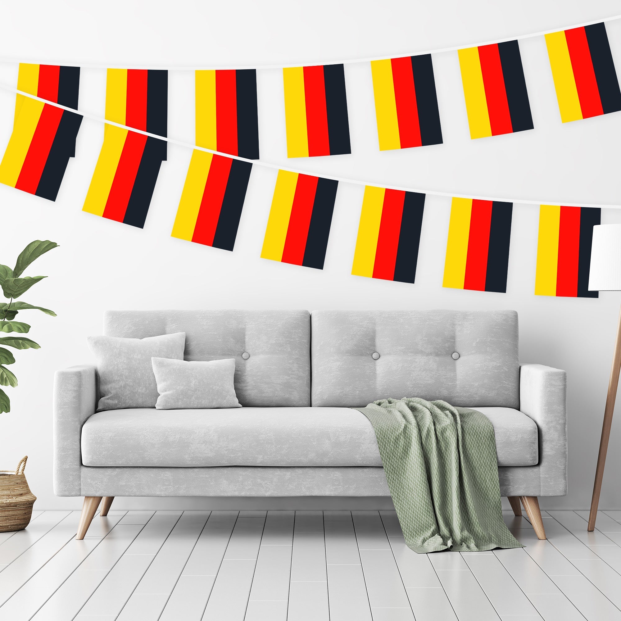 G128 Germany German Bunting Banner | Flag 8.2 x 5.5 Inch, Full String 33 Feet | Printed 150D Polyester, Decorations For Bar, School, Festival Events Celebration