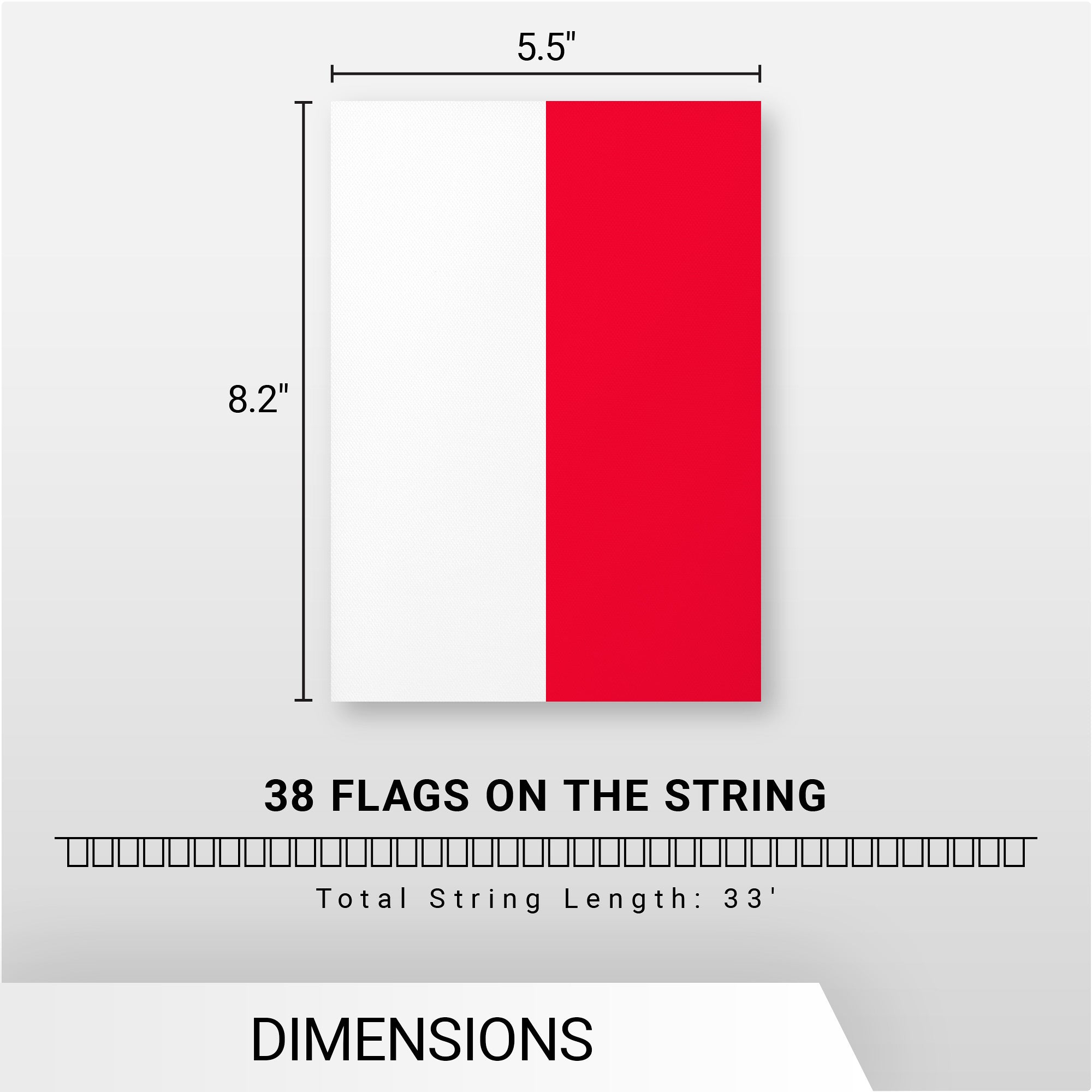 G128 Poland Polish Bunting Banner | Flag 8.2 x 5.5 Inch, Full String 33 Feet | Printed 150D Polyester, Decorations For Bar, School, Festival Events Celebration