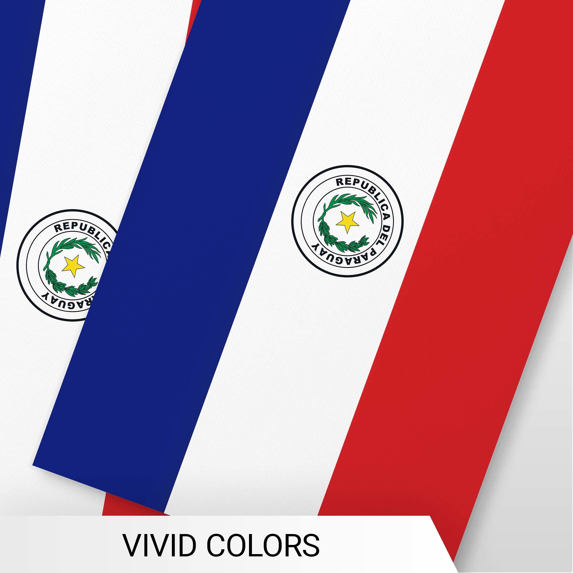 G128 Paraguay Paraguayan Bunting Banner | Flag 8.2 x 5.5 Inch, Full String 33 Feet | Printed 150D Polyester, Decorations For Bar, School, Festival Events Celebration