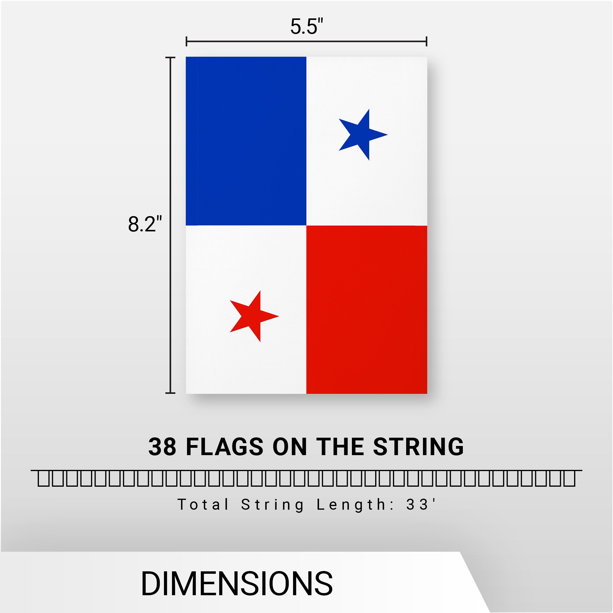 G128 Panama Panamanian Bunting Banner | Flag 8.2 x 5.5 Inch, Full String 33 Feet | Printed 150D Polyester, Decorations For Bar, School, Festival Events Celebration