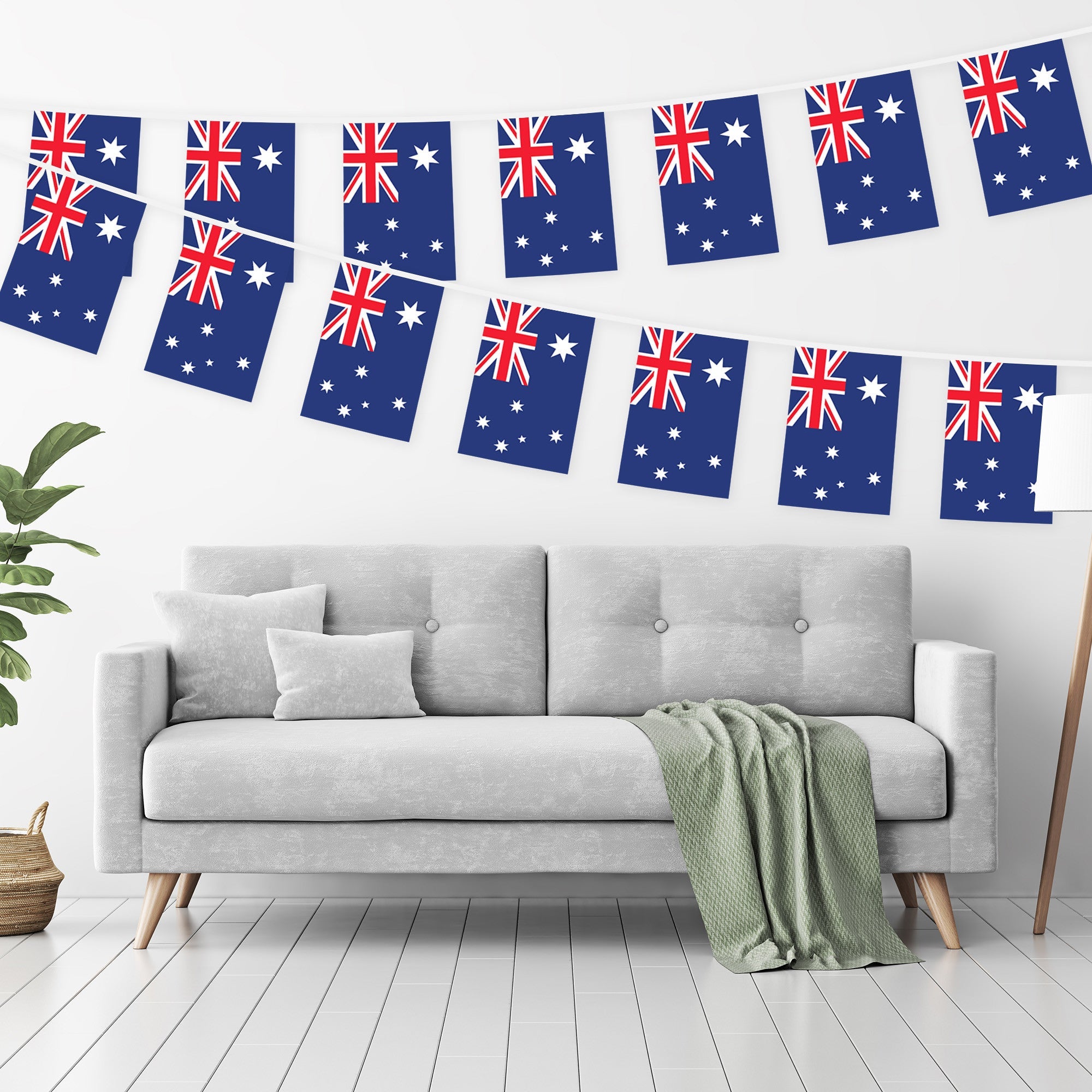 Australia Australian Bunting Banner | Flag 8.2 x 5.5 Inch, Full String 33 Feet | Printed 150D Polyester, Decorations For Bar, School, Festival Events Celebration