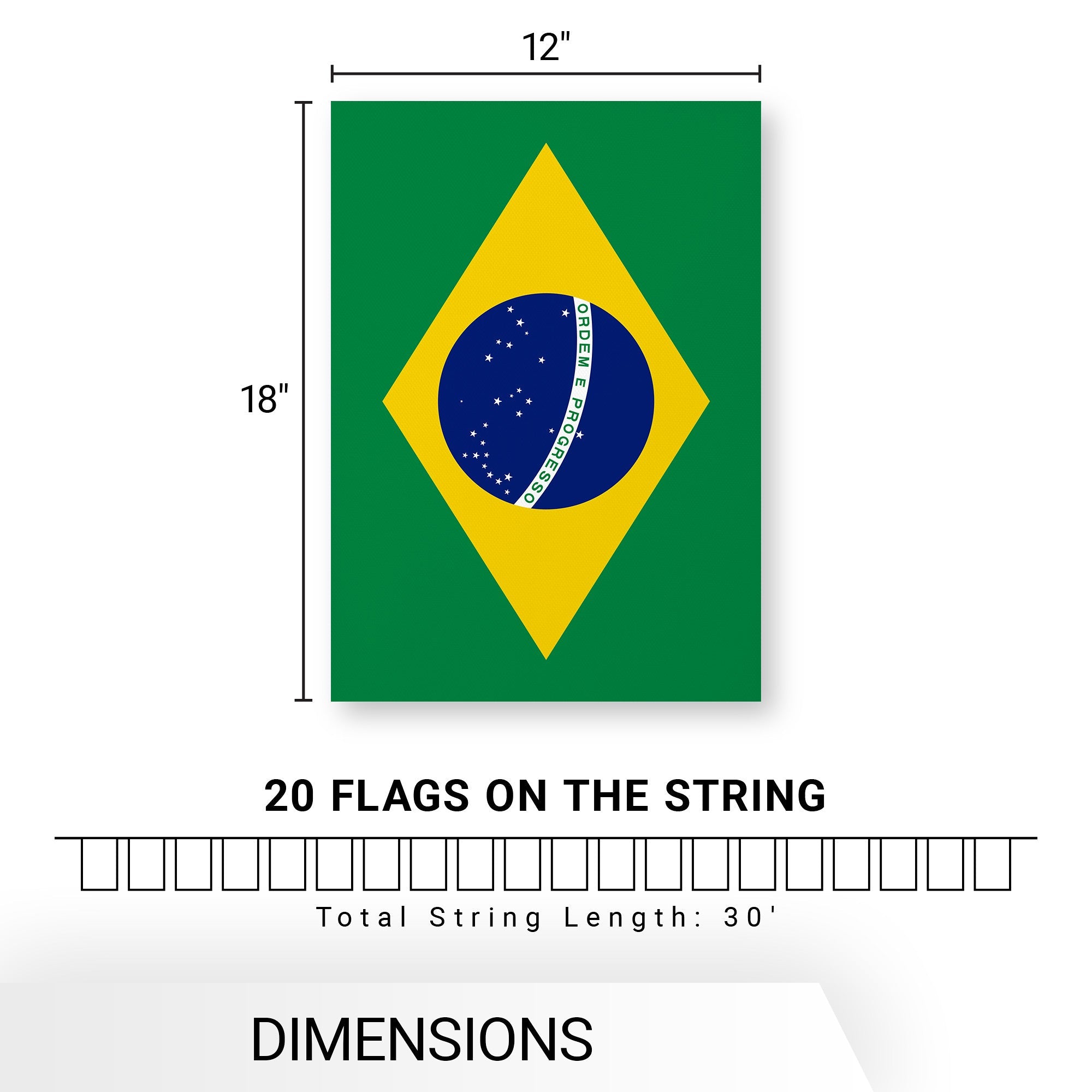 G128 Latin America 20 Countries Bunting Banner | Flag 12 x 18 Inch, Full String 30 Feet | Printed 150D Polyester, Decorations For Bar, School, Festival Events Celebration