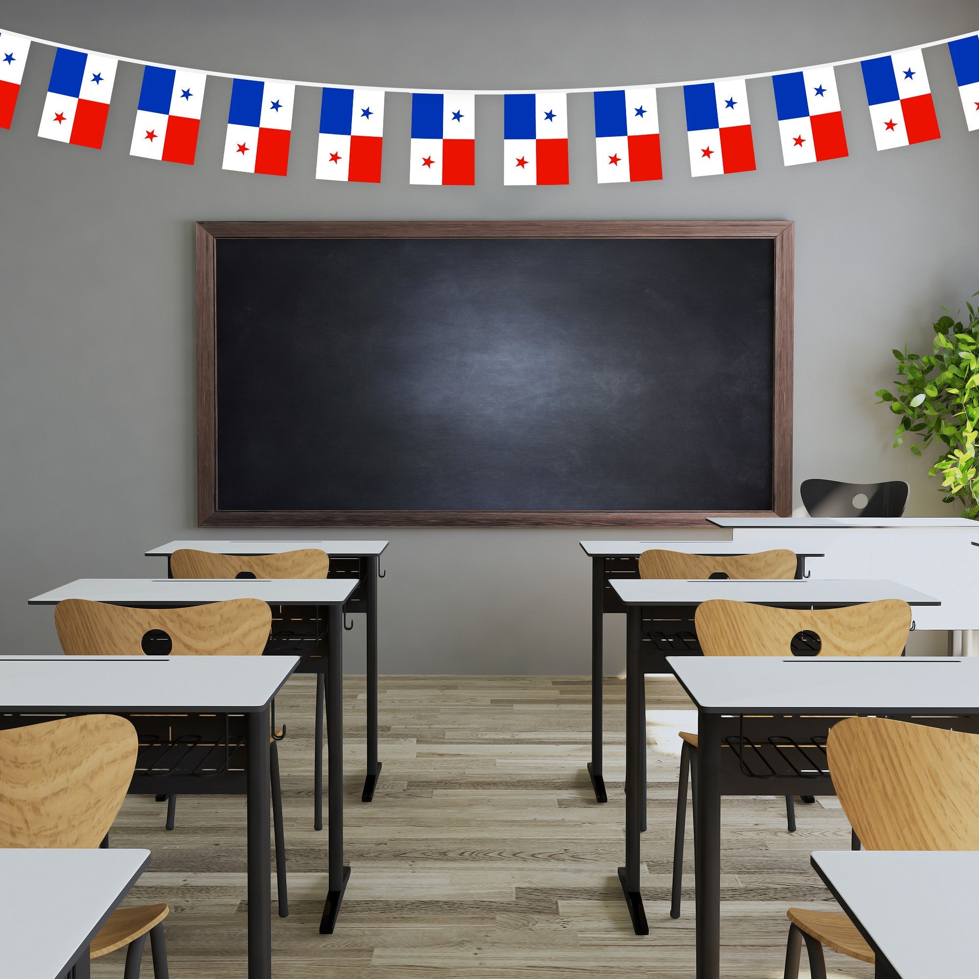 G128 Panama Panamanian Bunting Banner | Flag 8.2 x 5.5 Inch, Full String 33 Feet | Printed 150D Polyester, Decorations For Bar, School, Festival Events Celebration