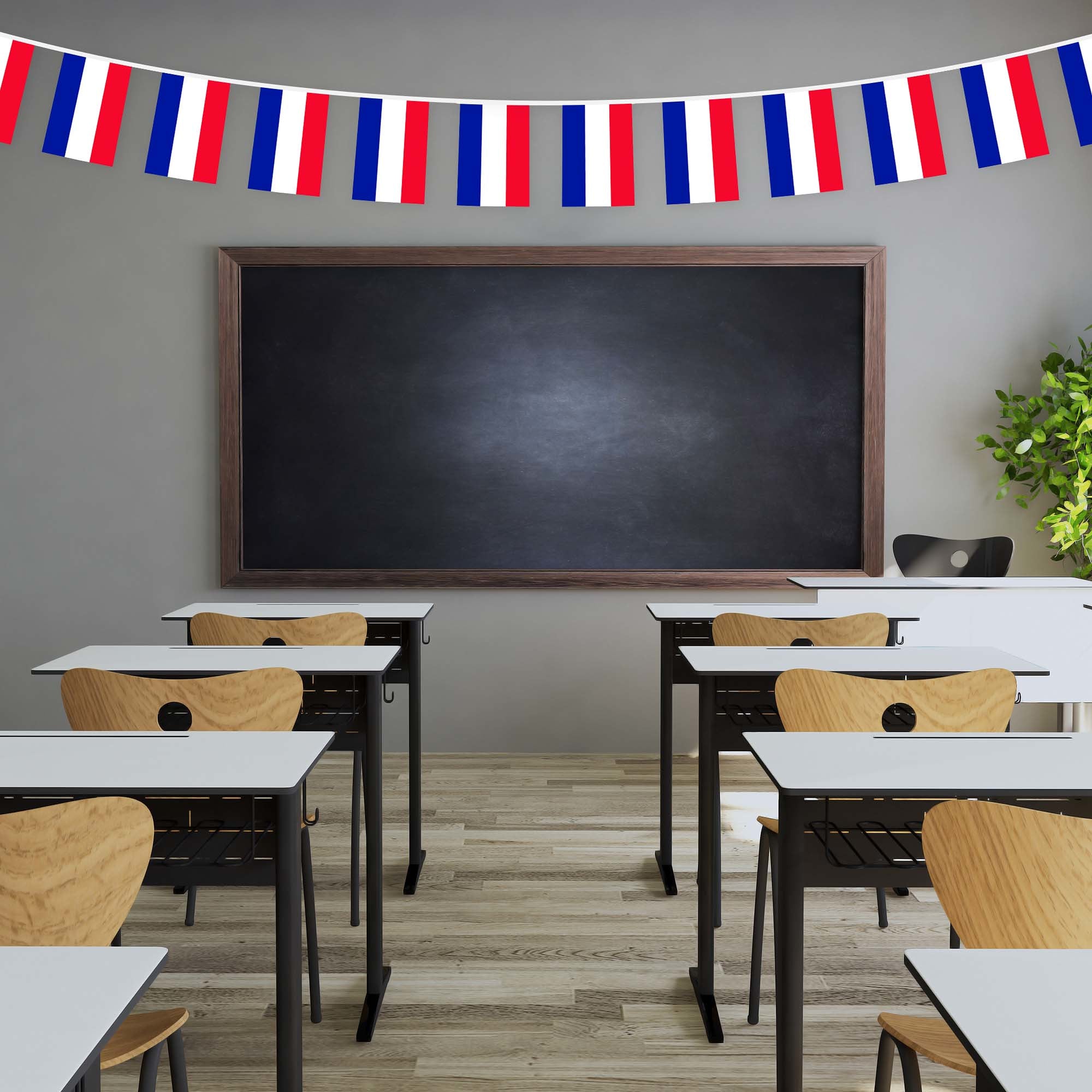 G128 Netherlands Dutch Bunting Banner | Flag 8.2 x 5.5 Inch, Full String 33 Feet | Printed 150D Polyester, Decorations For Bar, School, Festival Events Celebration