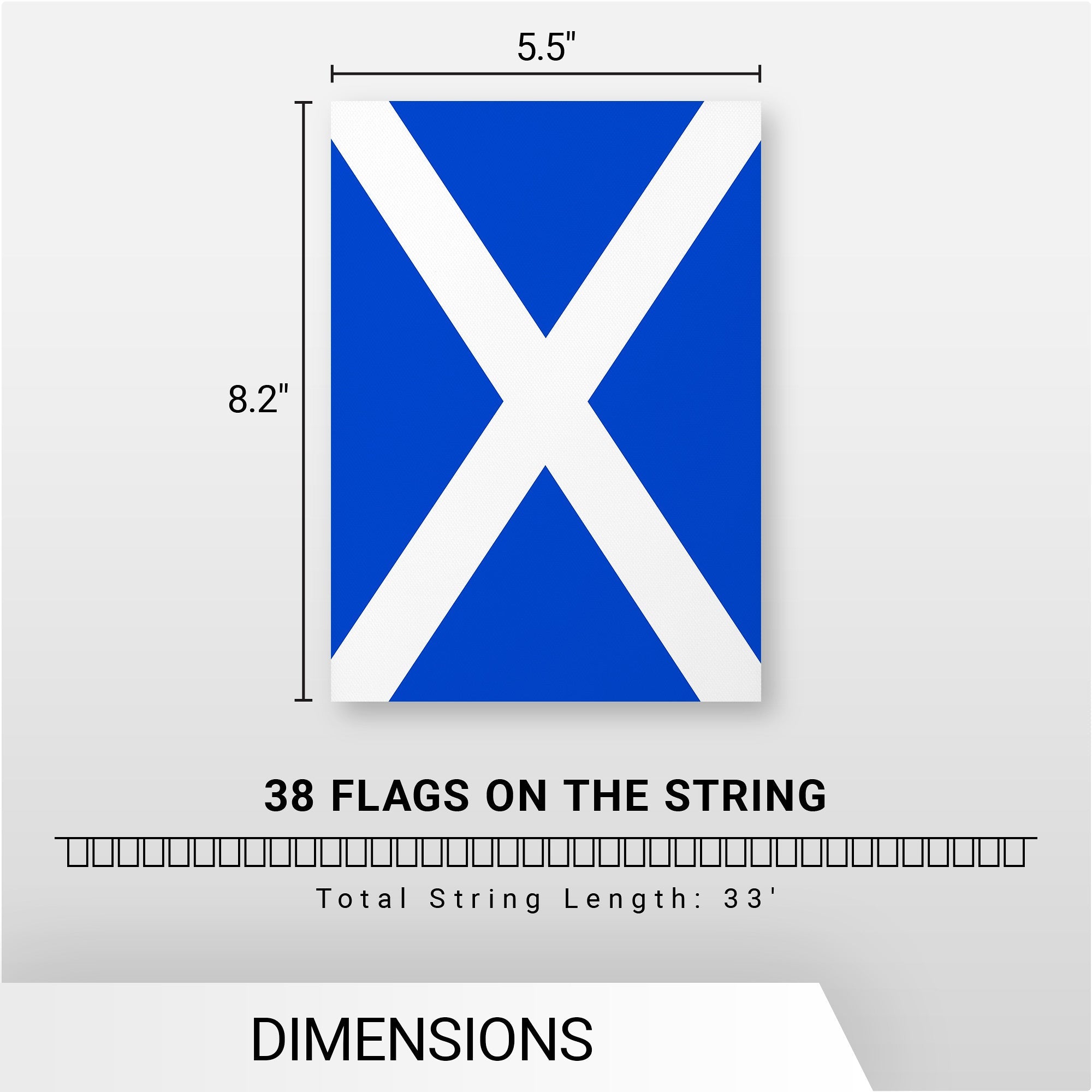 G128 Scotland Scottish Bunting Banner | Flag 8.2 x 5.5 Inch, Full String 33 Feet | Printed 150D Polyester, Decorations For Bar, School, Festival Events Celebration