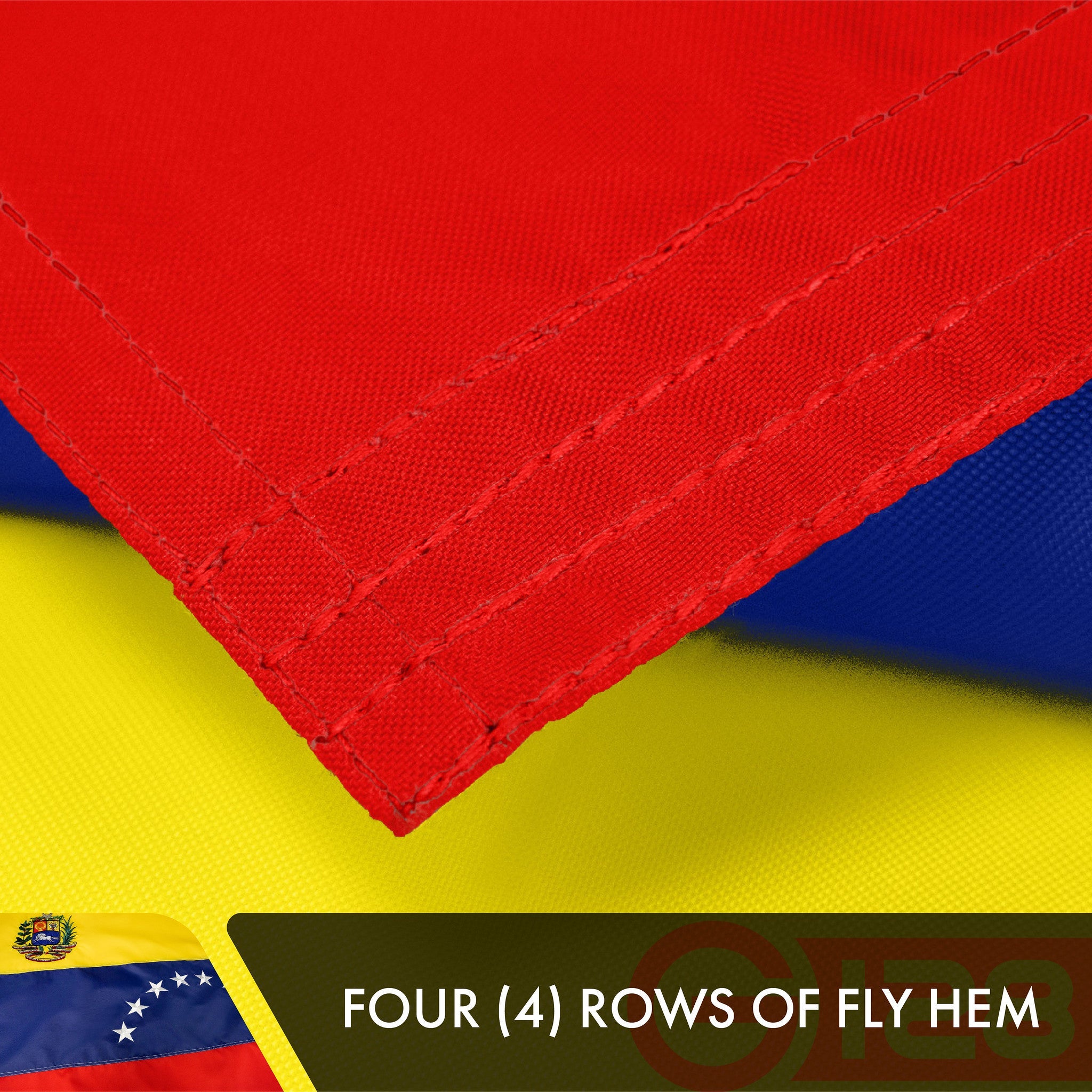 G128 Venezuela 7 Stars Venezuelan Flag | 4x6 Ft | Double ToughWeave Series Double Sided Embroidered 210D Poly | Country Flag, Embroidered Design, Indoor/Outdoor, Brass Grommets, Heavy Duty, 2-ply