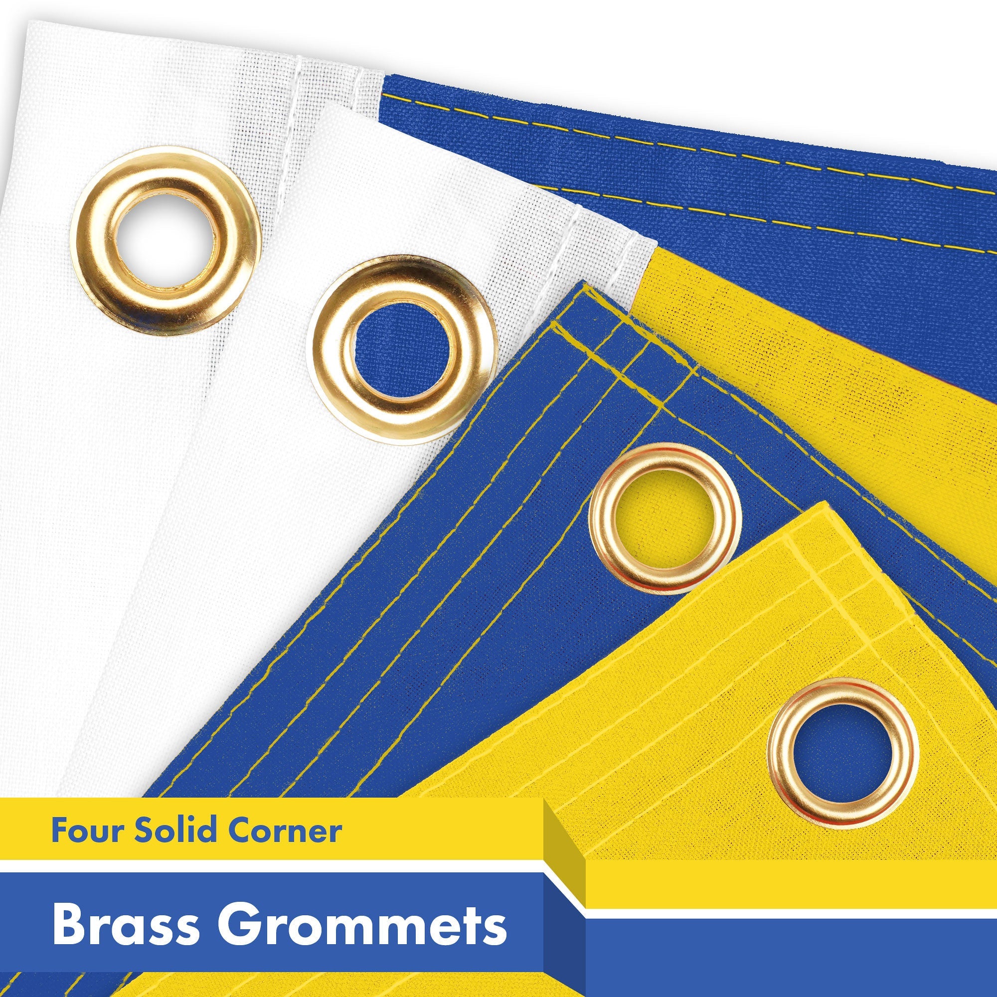 G128 Ukraine Ukrainian Coat of Arms Flag | 3x5 Ft | LiteWeave Pro Series Printed 150D Polyester, 4 Corner Brass Grommets | Country Flag, Perfect For Balcony, More Durable Than 100D 75D Polyester
