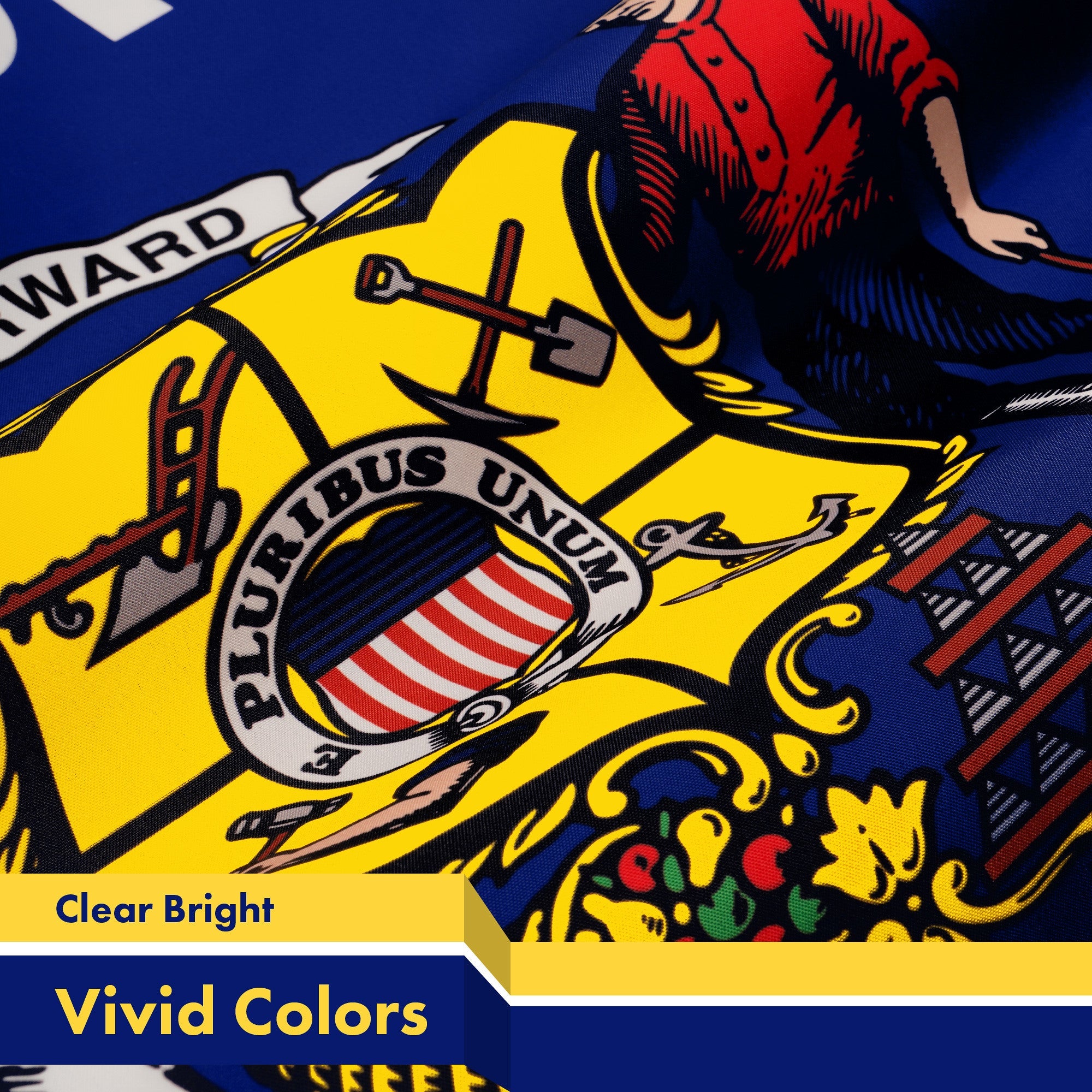 G128 Wisconsin WI State Flag | 3x5 Ft | LiteWeave Pro Series Printed 300D Polyester | Indoor/Outdoor, Vibrant Colors, Brass Grommets, Thicker and More Durable Than 100D 75D Polyester