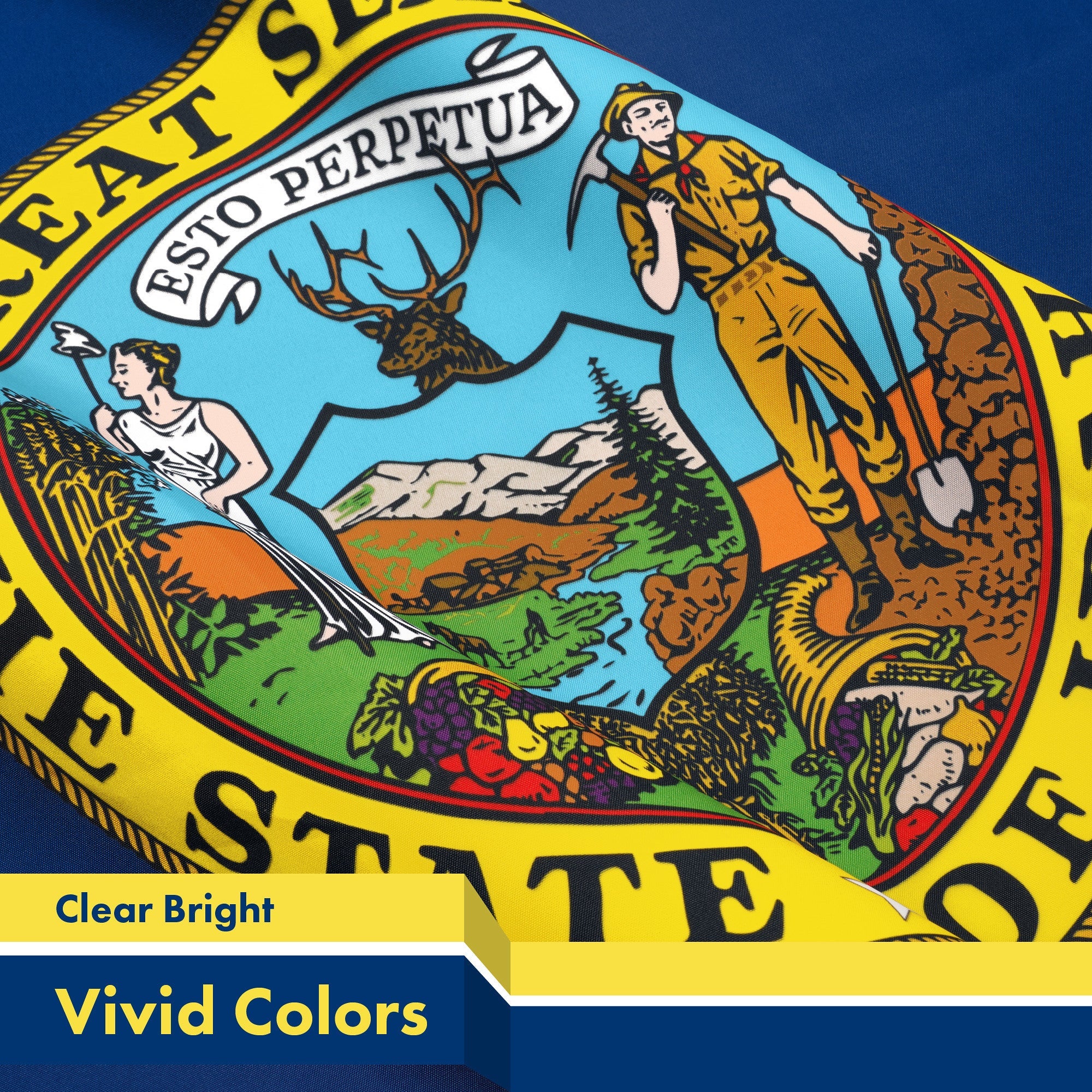 Idaho ID State Flag | 3x5 Ft | LiteWeave Pro Series Printed 300D Polyester | Indoor/Outdoor, Vibrant Colors, Brass Grommets, Thicker and More Durable Than 100D 75D Polyester
