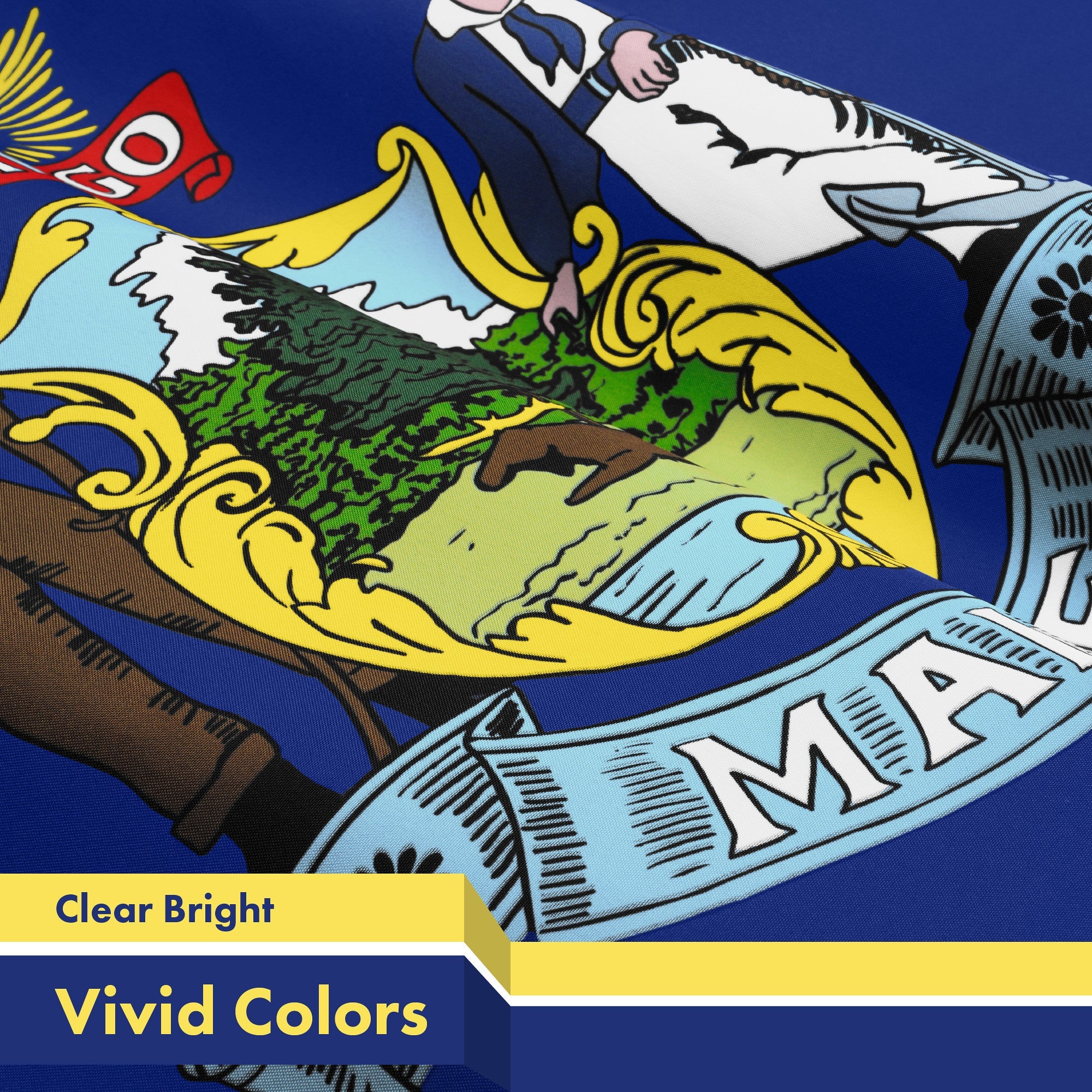 G128 Maine ME State Flag | 3x5 Ft | LiteWeave Pro Series Printed 300D Polyester | Indoor/Outdoor, Vibrant Colors, Brass Grommets, Thicker and More Durable Than 100D 75D Polyester