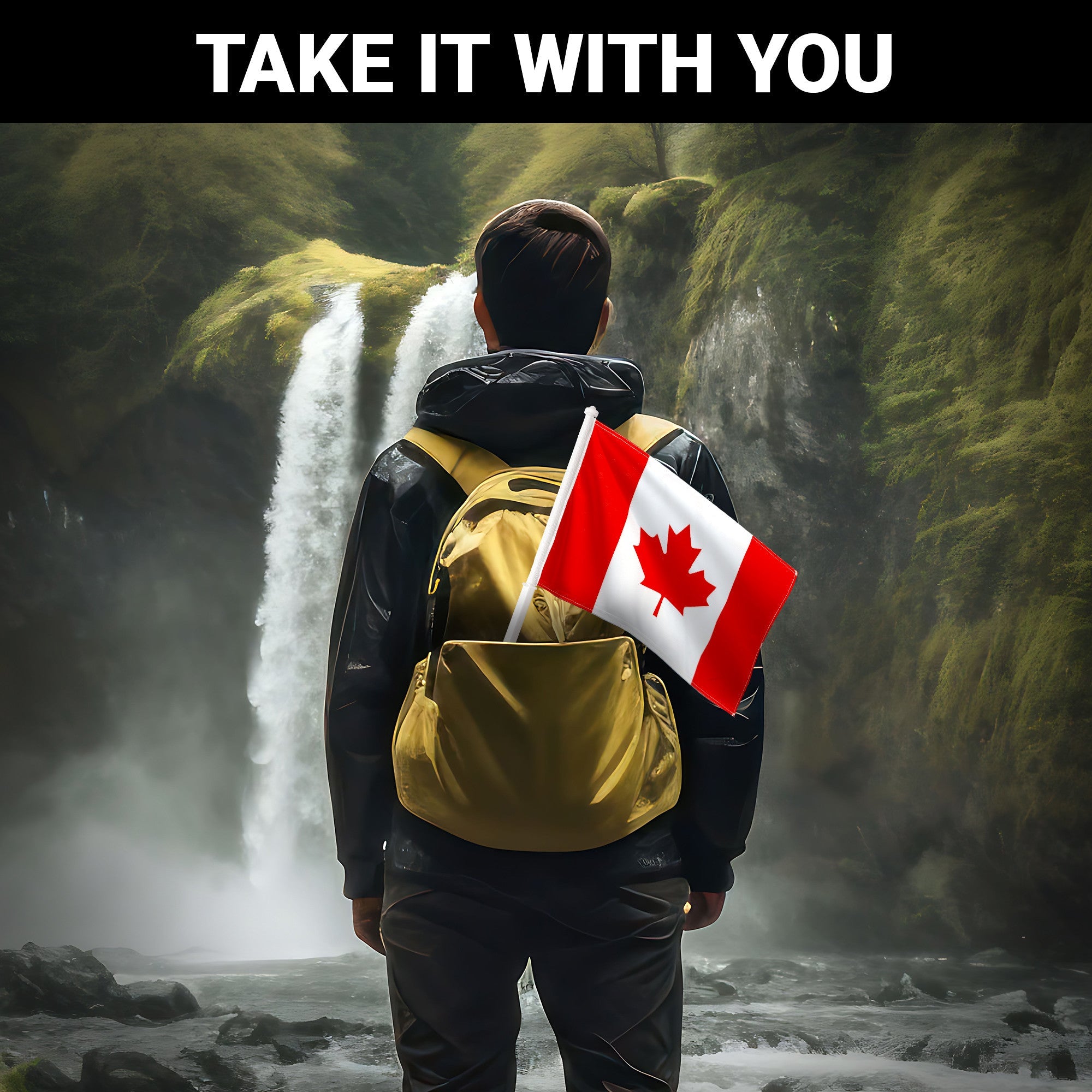 G128 2 Pack: Canada Canadian Car Flag | 11x17 In | Double LiteWeave Pro Series Double Sided Printed 150D Polyester | Flagpole Included | Perfect for Festival Celebrations, Parades